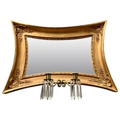 Scandinavian Empire Giltwood Concave Sided Sconce Mirror