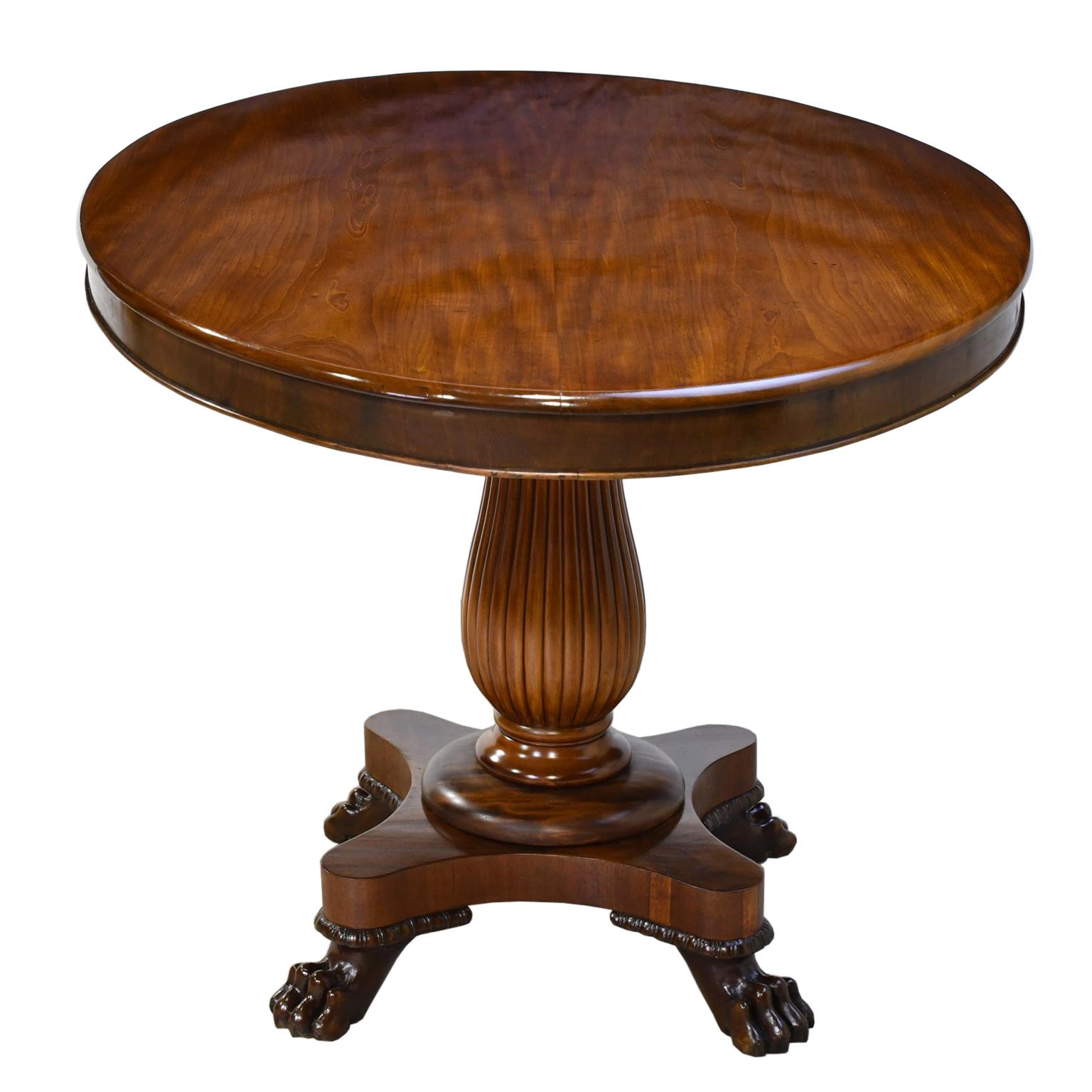 Empire Pedestal Table in West Indies Mahogany w/ Oval Top, Denmark, circa 1825 1