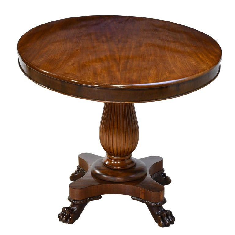 Empire Pedestal Table in West Indies Mahogany w/ Oval Top, Denmark