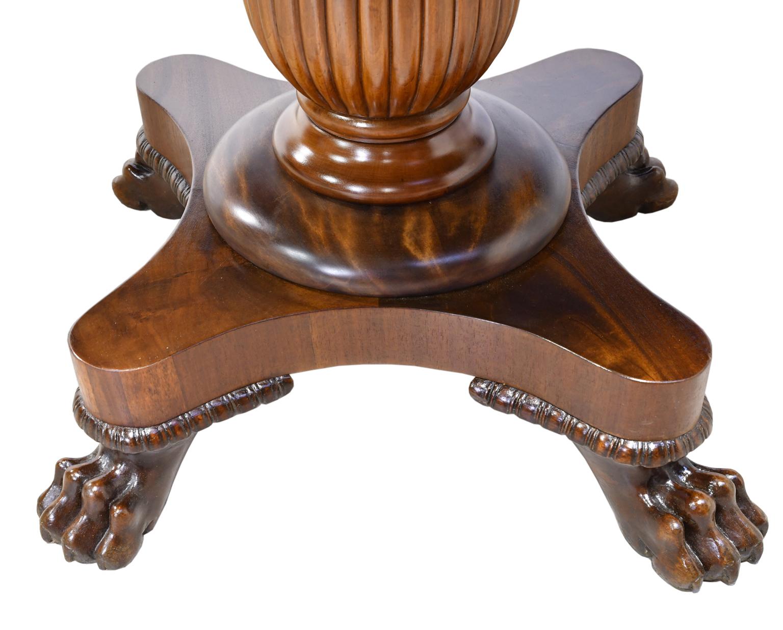 Empire Pedestal Table in West Indies Mahogany w/ Oval Top, Denmark, circa 1825 2