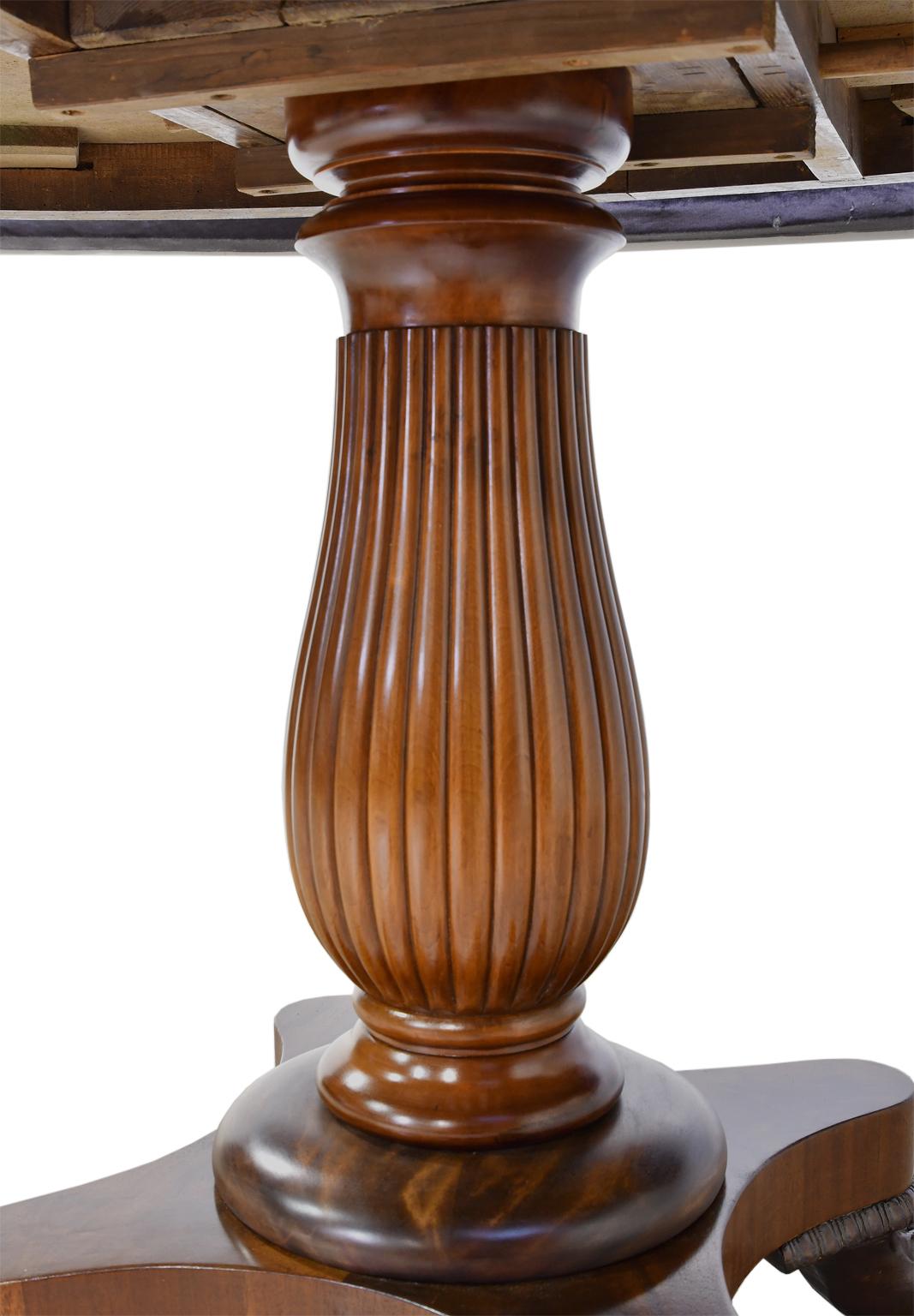 Empire Pedestal Table in West Indies Mahogany w/ Oval Top, Denmark, circa 1825 4