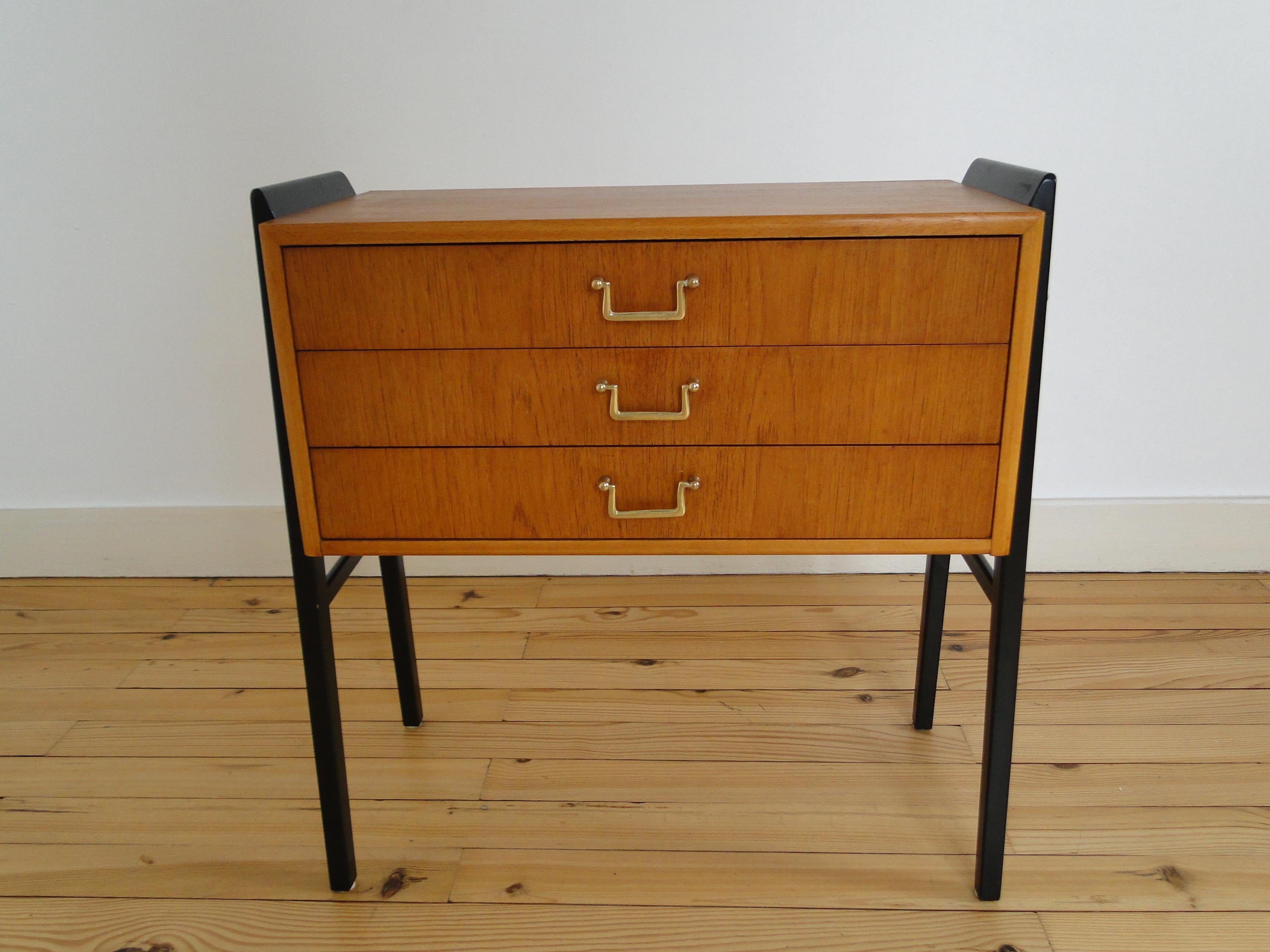 Mid-Century Modern Scandinavian Entrance or Apoint Furniture in Teak Table Side Table Bedside  For Sale