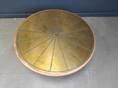 Scandinavian etched brass coffee table, 1960s