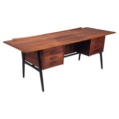 Scandinavian executive desk in rosewood with bar Denmark 1960