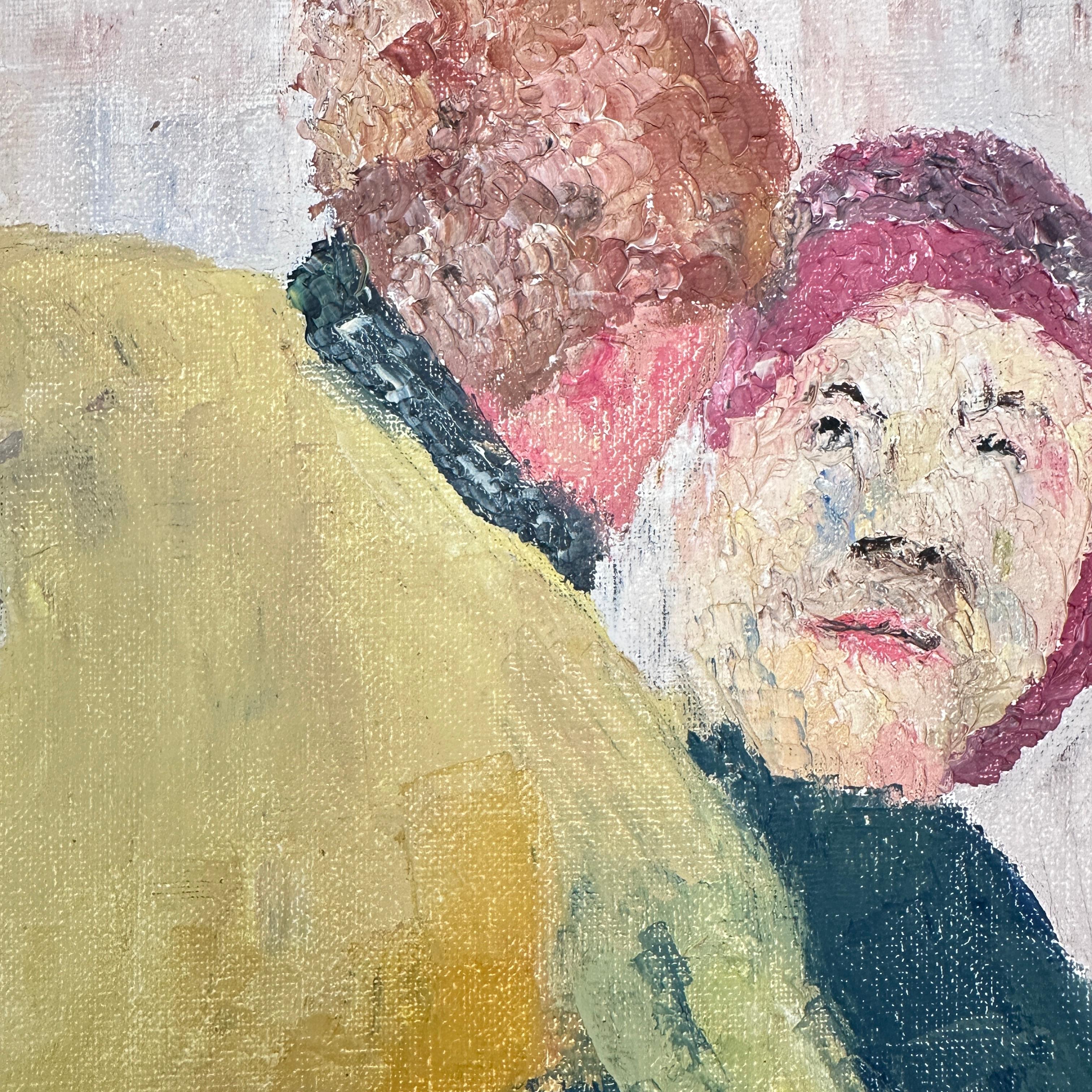 Skandinavisches expressionistisches Ölgemälde eines tanzenden Paares, um 1950 (Expressionismus)