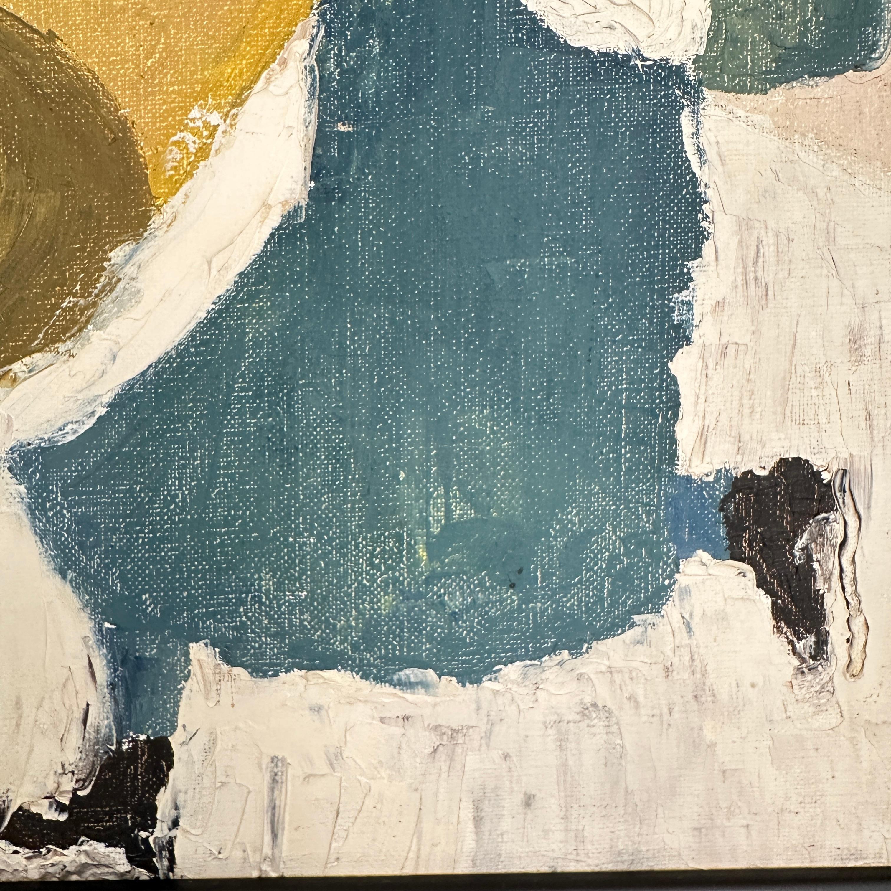 Skandinavisches expressionistisches Ölgemälde eines tanzenden Paares, um 1950 (Handbemalt)