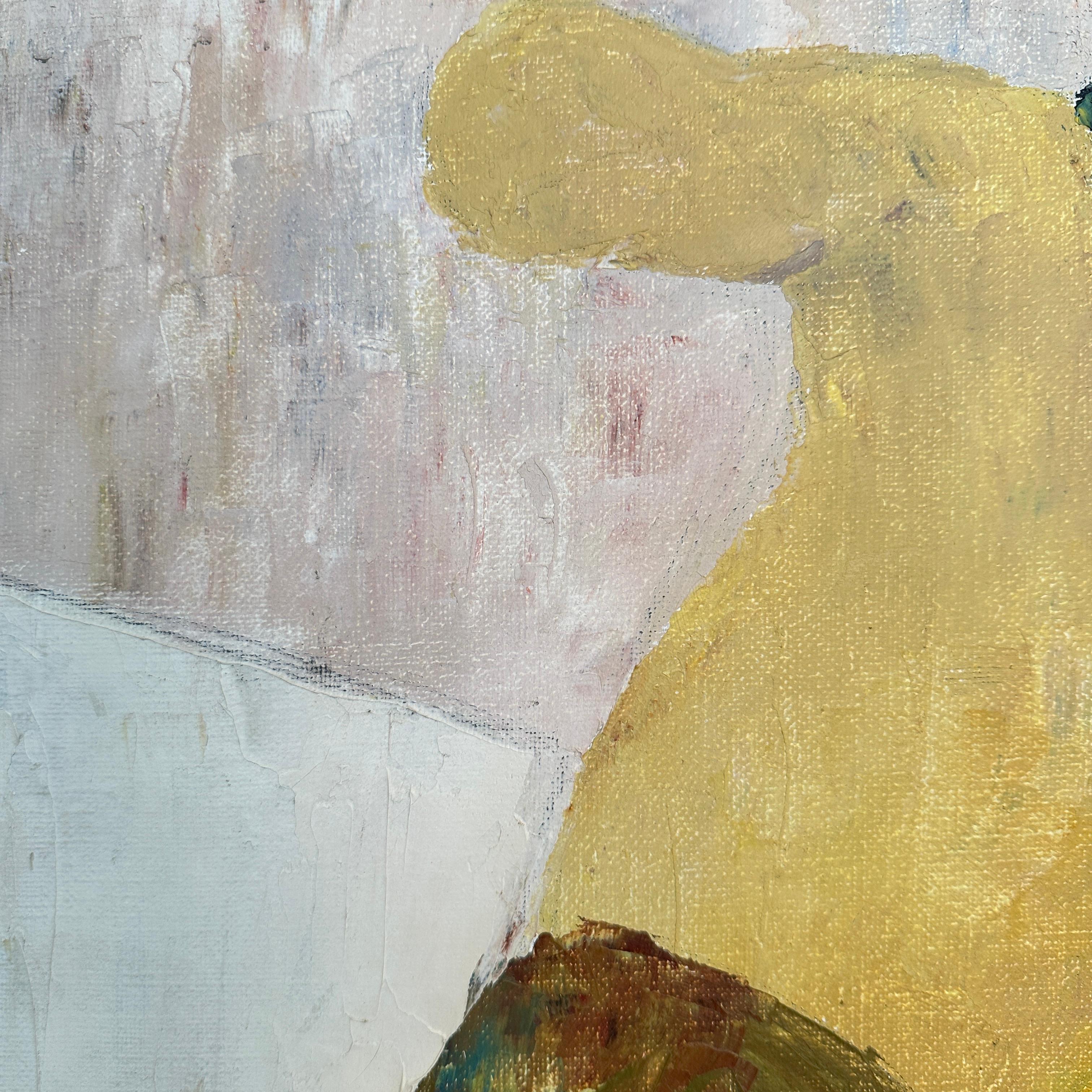 Skandinavisches expressionistisches Ölgemälde eines tanzenden Paares, um 1950 (Mitte des 20. Jahrhunderts)