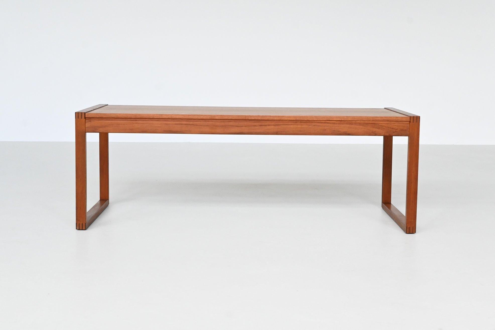 Scandinavian extendable coffee table in teak and white Denmark 1960 In Good Condition In Etten-Leur, NL