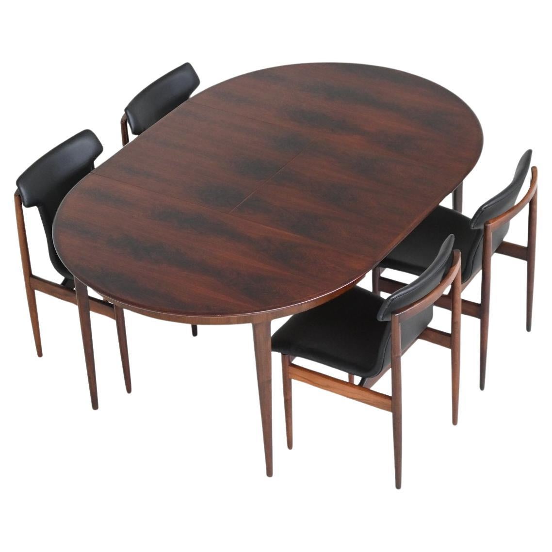 Tavolo da pranzo allungabile scandinavo in palissandro Mid-Century Danimarca 1960