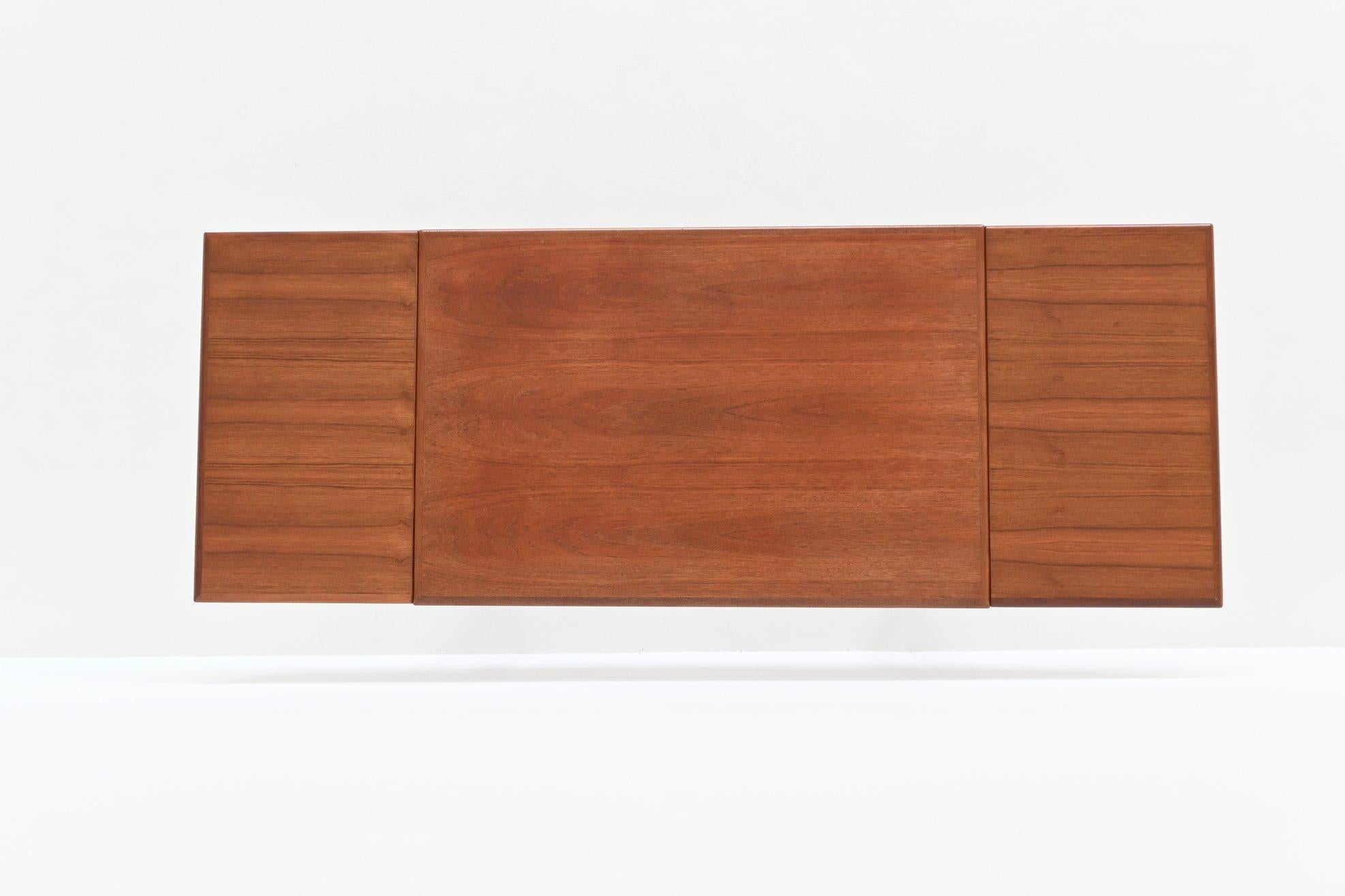 Mesa de comedor extensible escandinava de teca Mediados de siglo Dinamarca 1960 en venta 13