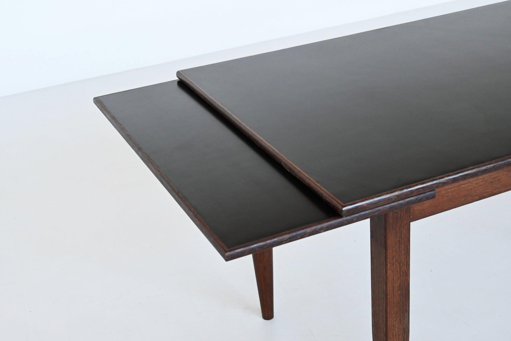 Scandinavian extendable dining table in wenge Denmark 1960 2