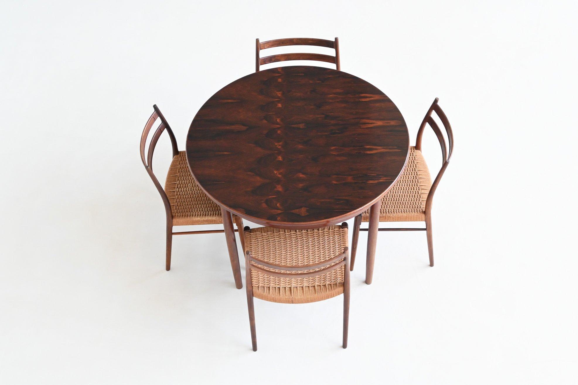 Scandinavian extendable dining table oval in rosewood Denmark 1960 10