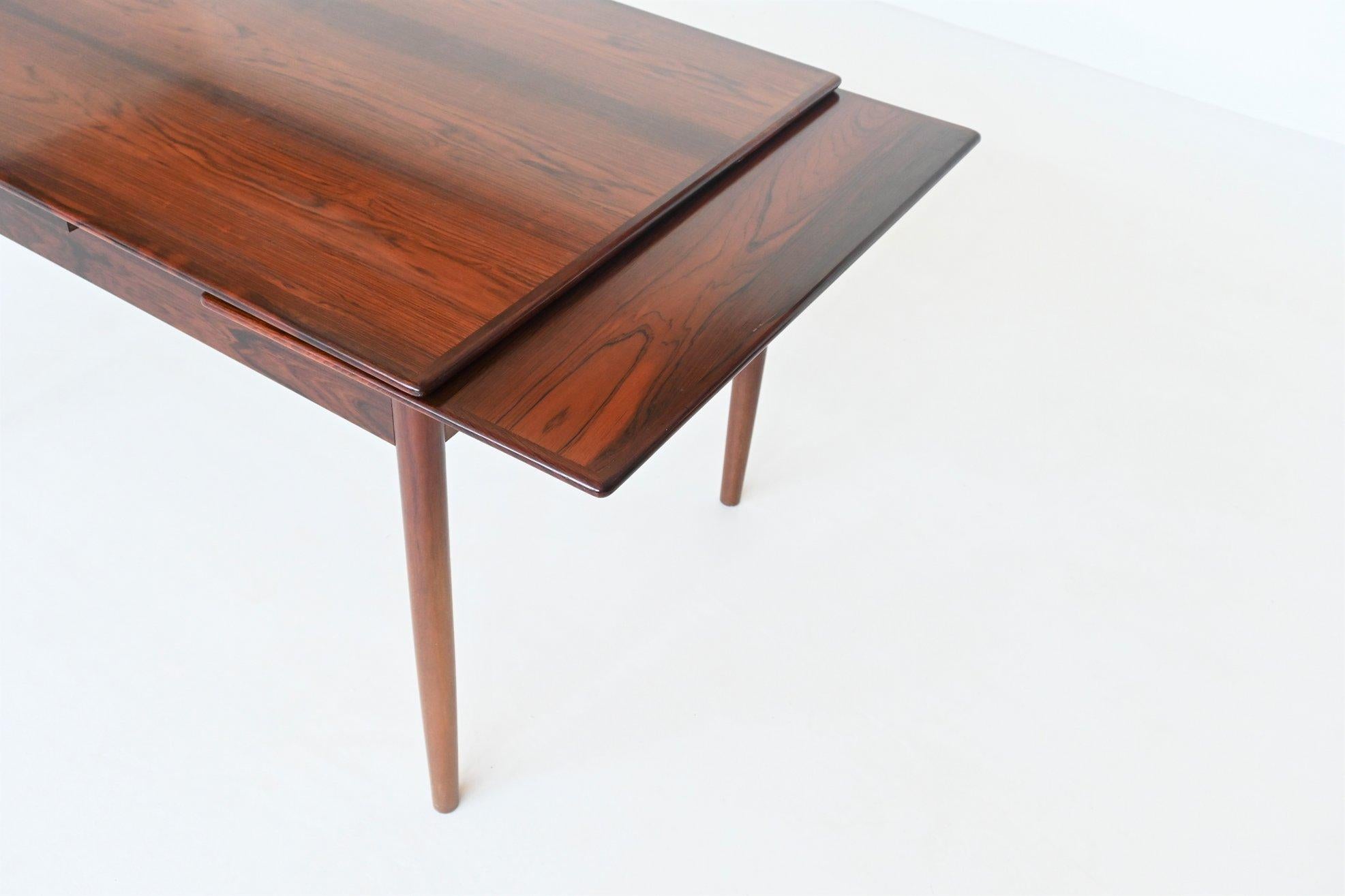 Scandinavian Extendable Dining Table Rosewood Denmark 1960 4