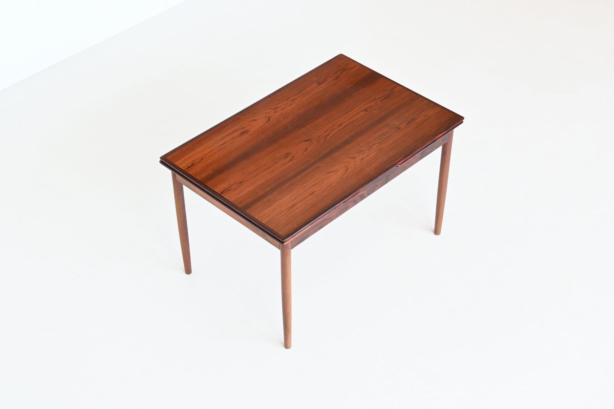 Scandinavian Extendable Dining Table Rosewood Denmark 1960 9