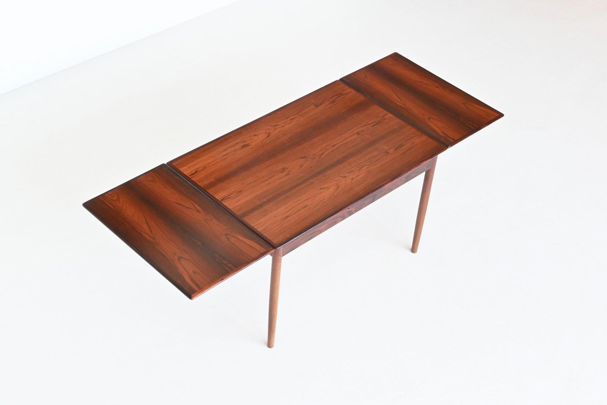 Scandinavian Extendable Dining Table Rosewood Denmark 1960 10