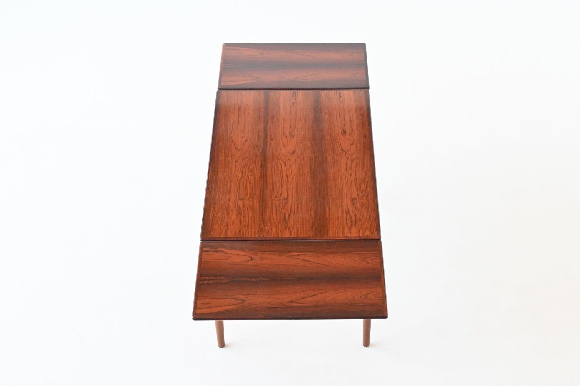 Scandinavian Extendable Dining Table Rosewood Denmark 1960 11