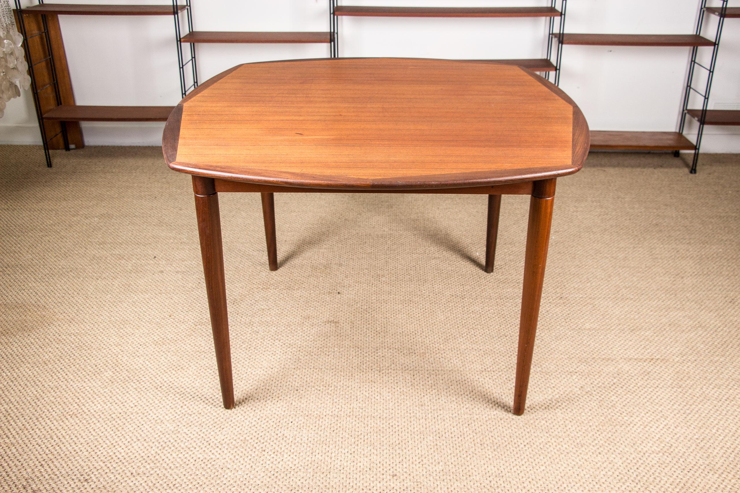 Norwegian Scandinavian Extendable Teak Square Dining Table, Alf Aarseth for Gustav Bahus