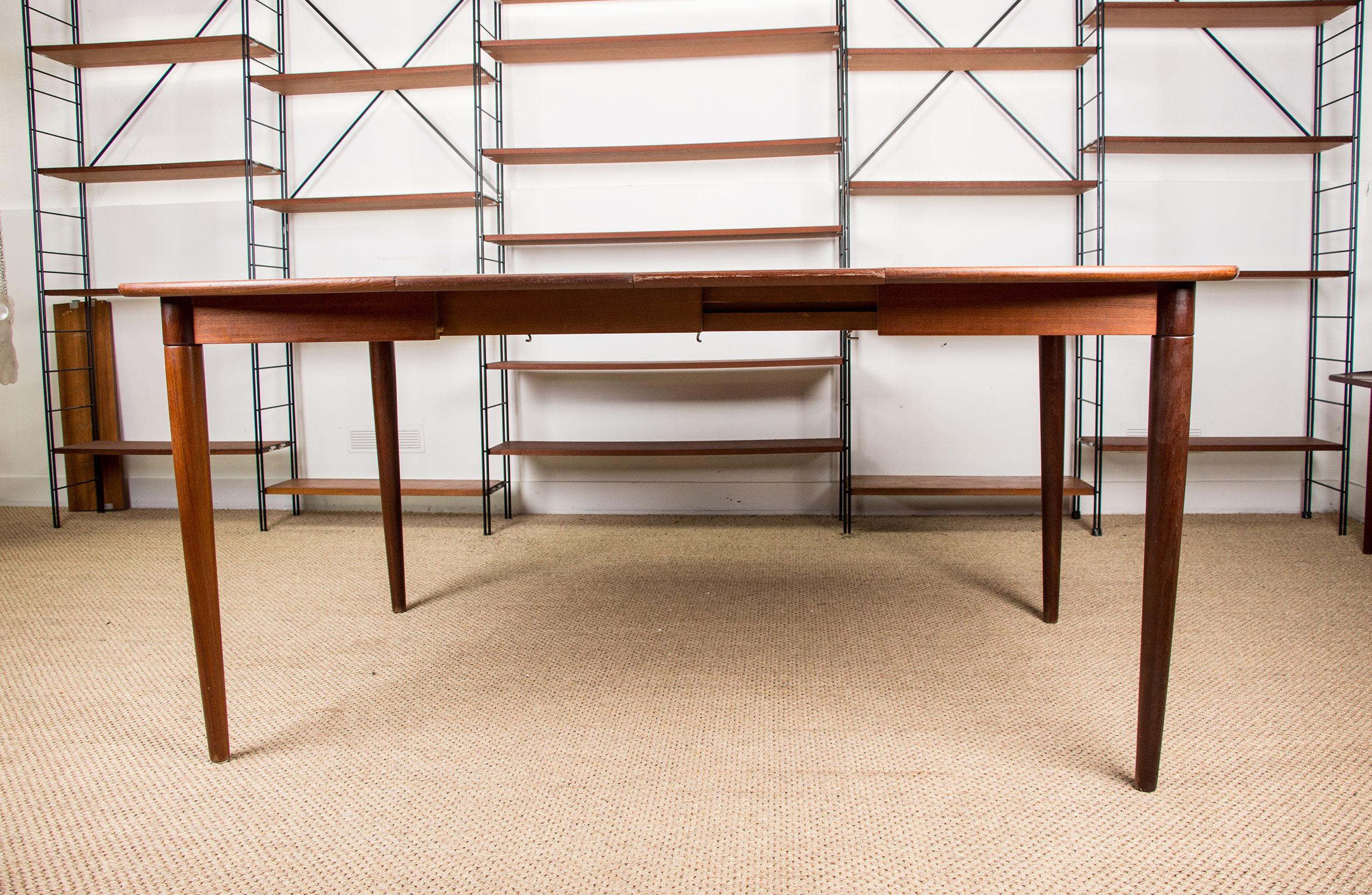 Scandinavian Extendable Teak Square Dining Table, Alf Aarseth for Gustav Bahus 3