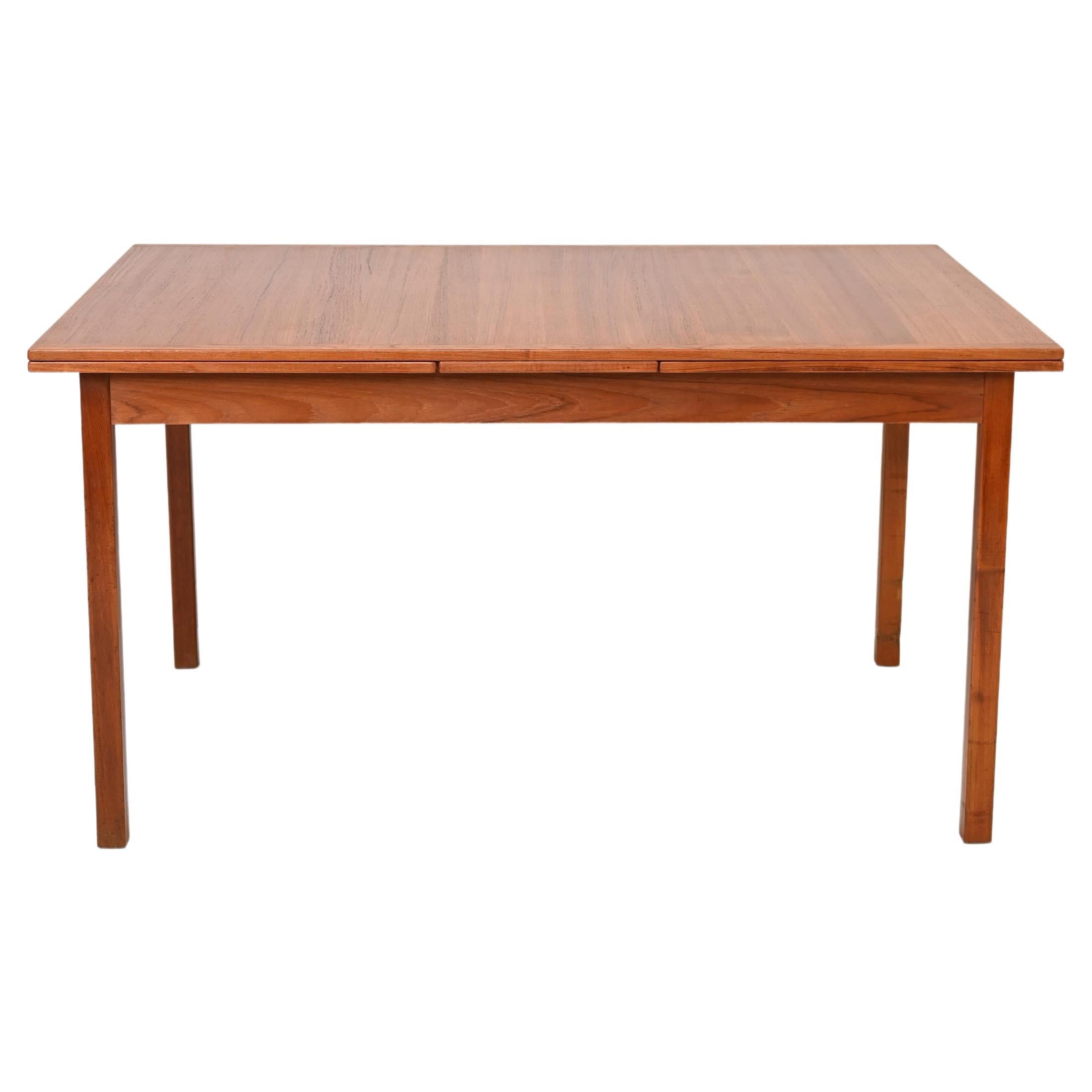 Scandinavian Extendable Teak Table For Sale