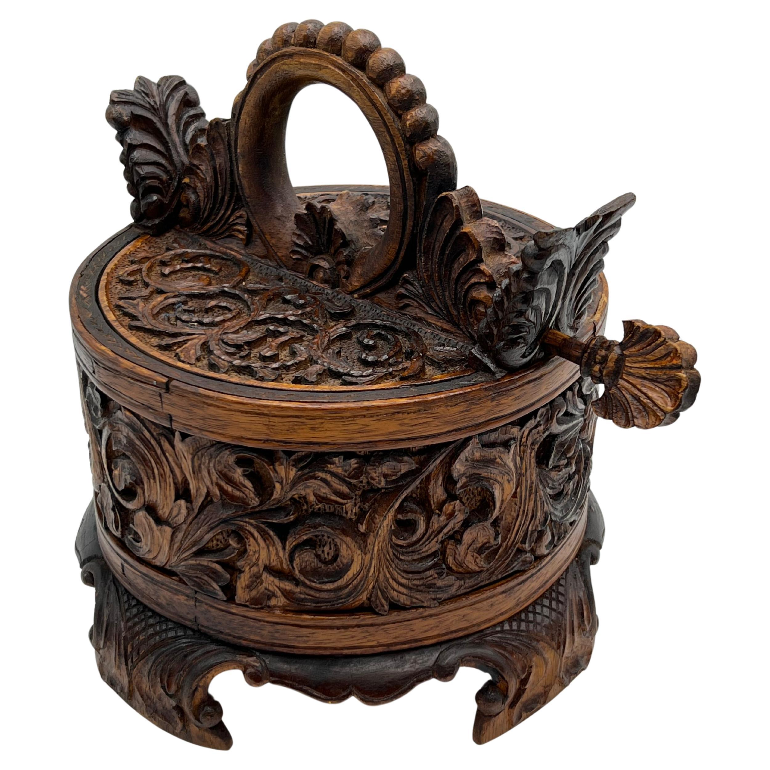 Seau à beurre de ferme scandinave, fait à la main, Gudbrandsdalen Folk Art