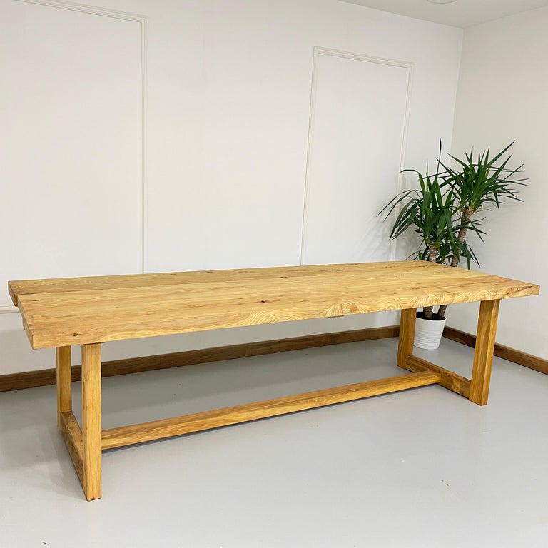 Scandinavian Farmhouse Dining Table in Solid Cedar Wood For Sale at 1stDibs