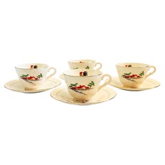 Scandinavian Farmhouse Teacups and Saucers by Figgjo, Norway - Set of 4