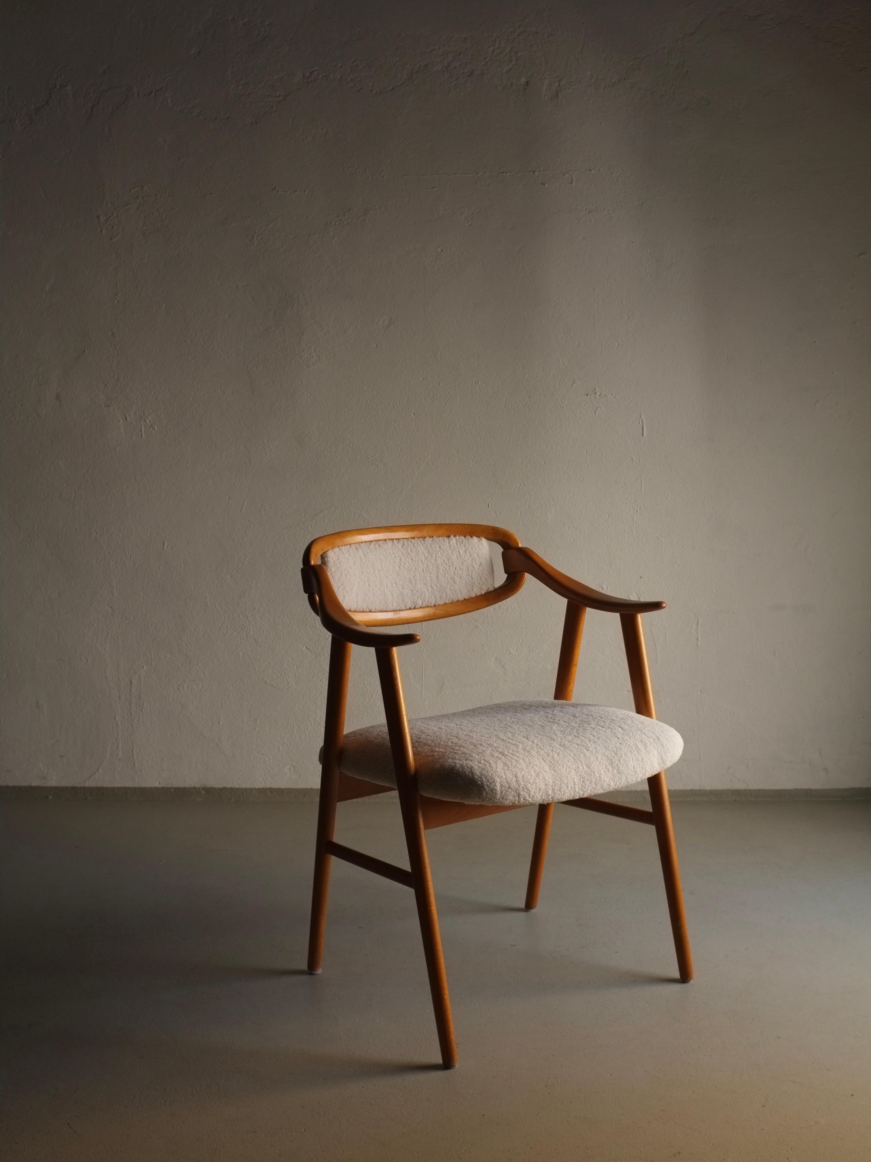 Scandinavian Faux Shearling Chair 1960s For Sale 3