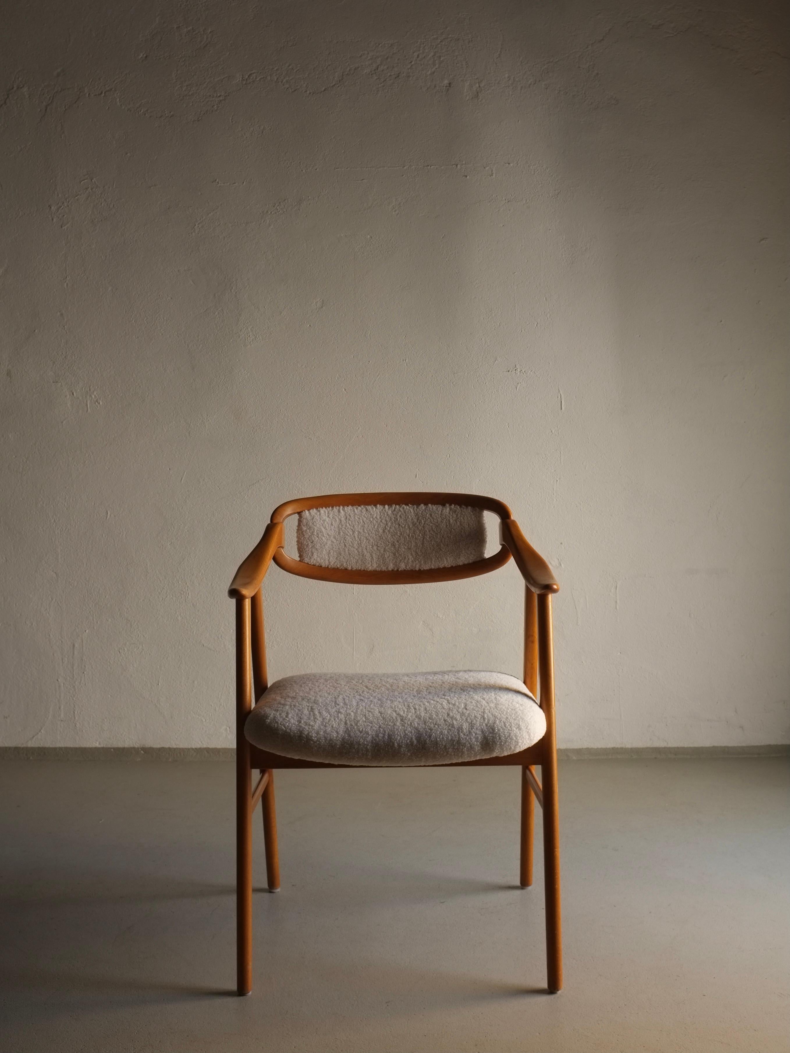 Swedish Scandinavian Faux Shearling Chair 1960s For Sale