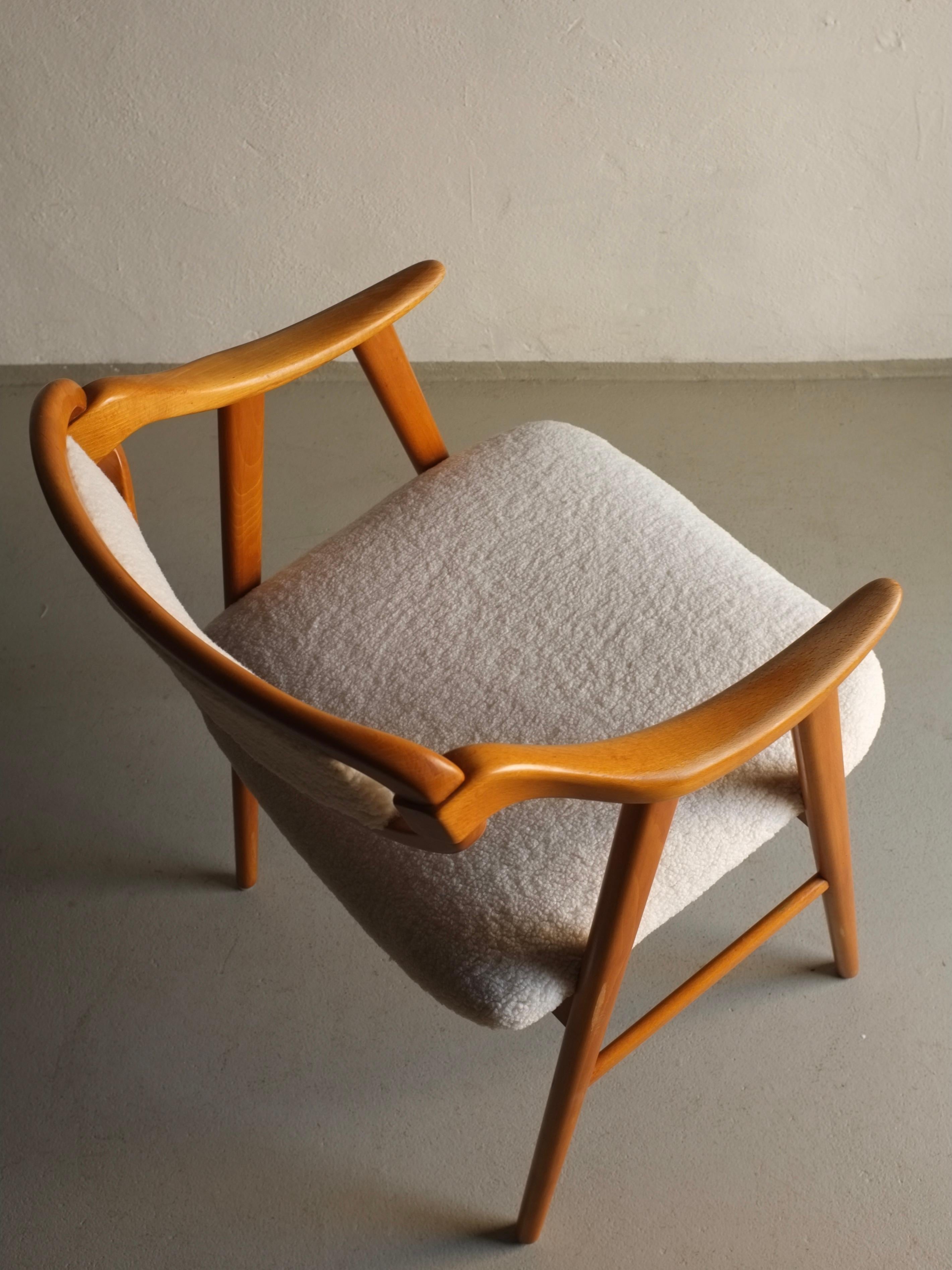 20th Century Scandinavian Faux Shearling Chair 1960s For Sale