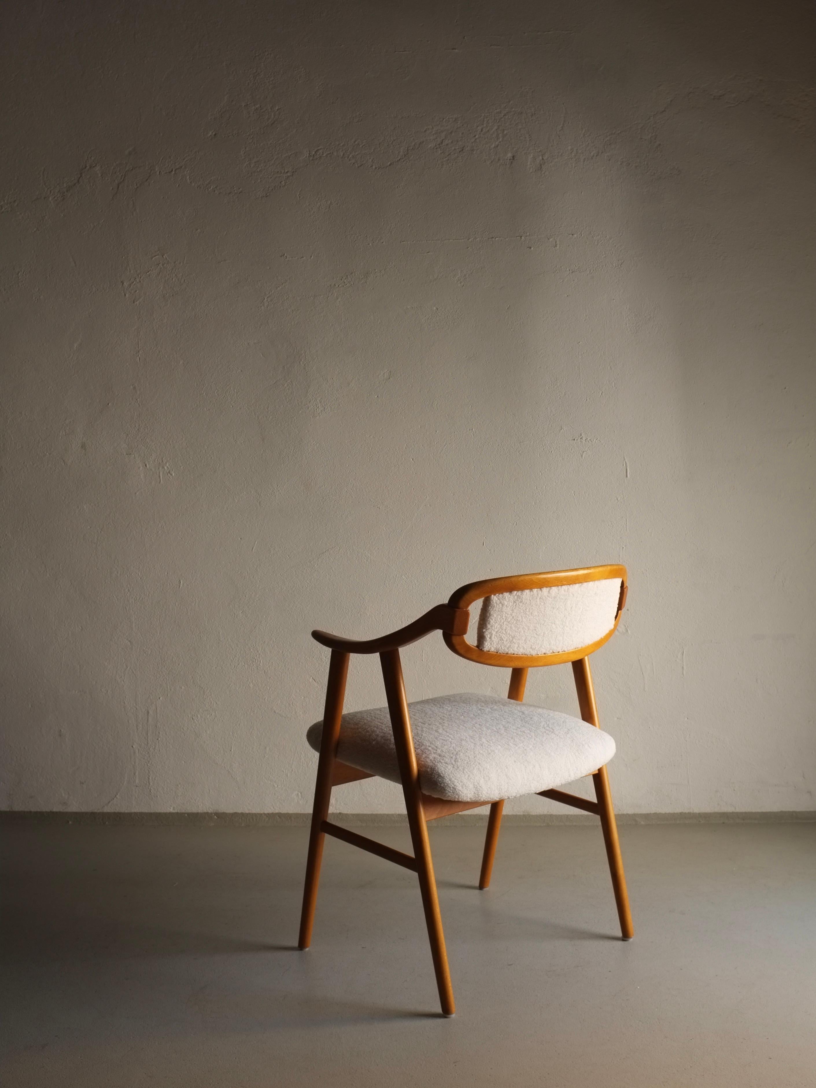 Scandinavian Faux Shearling Chair 1960s For Sale 1