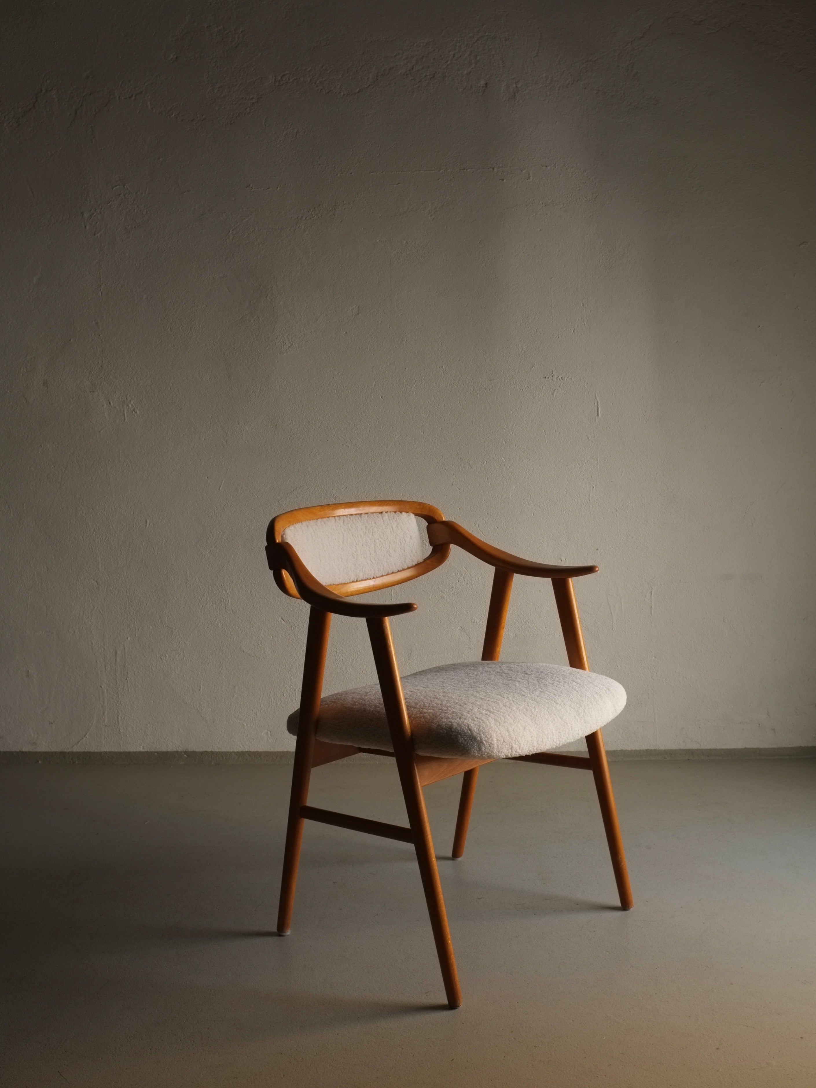 Scandinavian Faux Shearling Chair 1960s For Sale