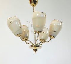 Lustre moderne scandinave/finlandais en laiton, années 1950