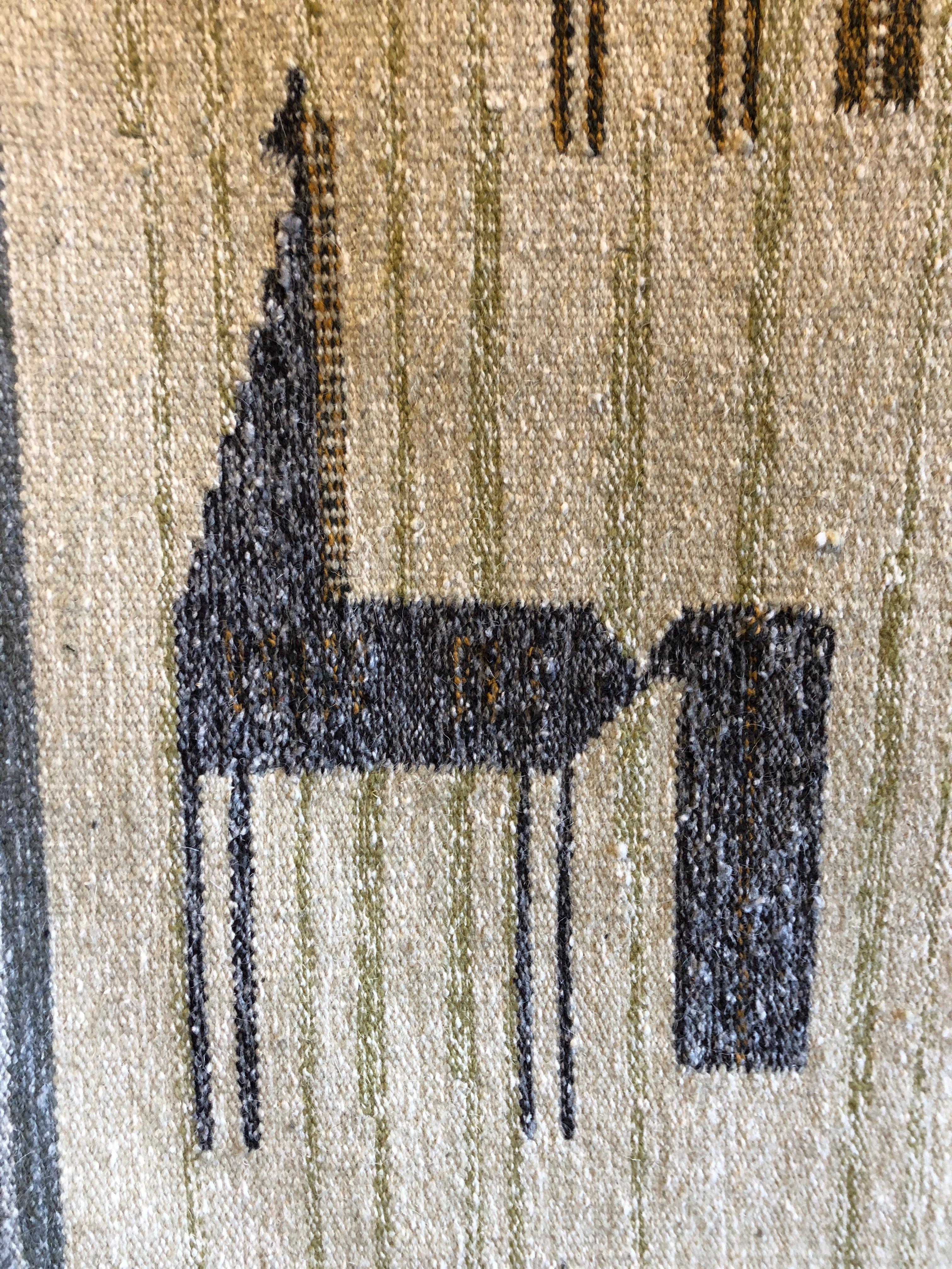 Mid-Century Modern Scandinavian Flat-Weave Rug or Tapestry