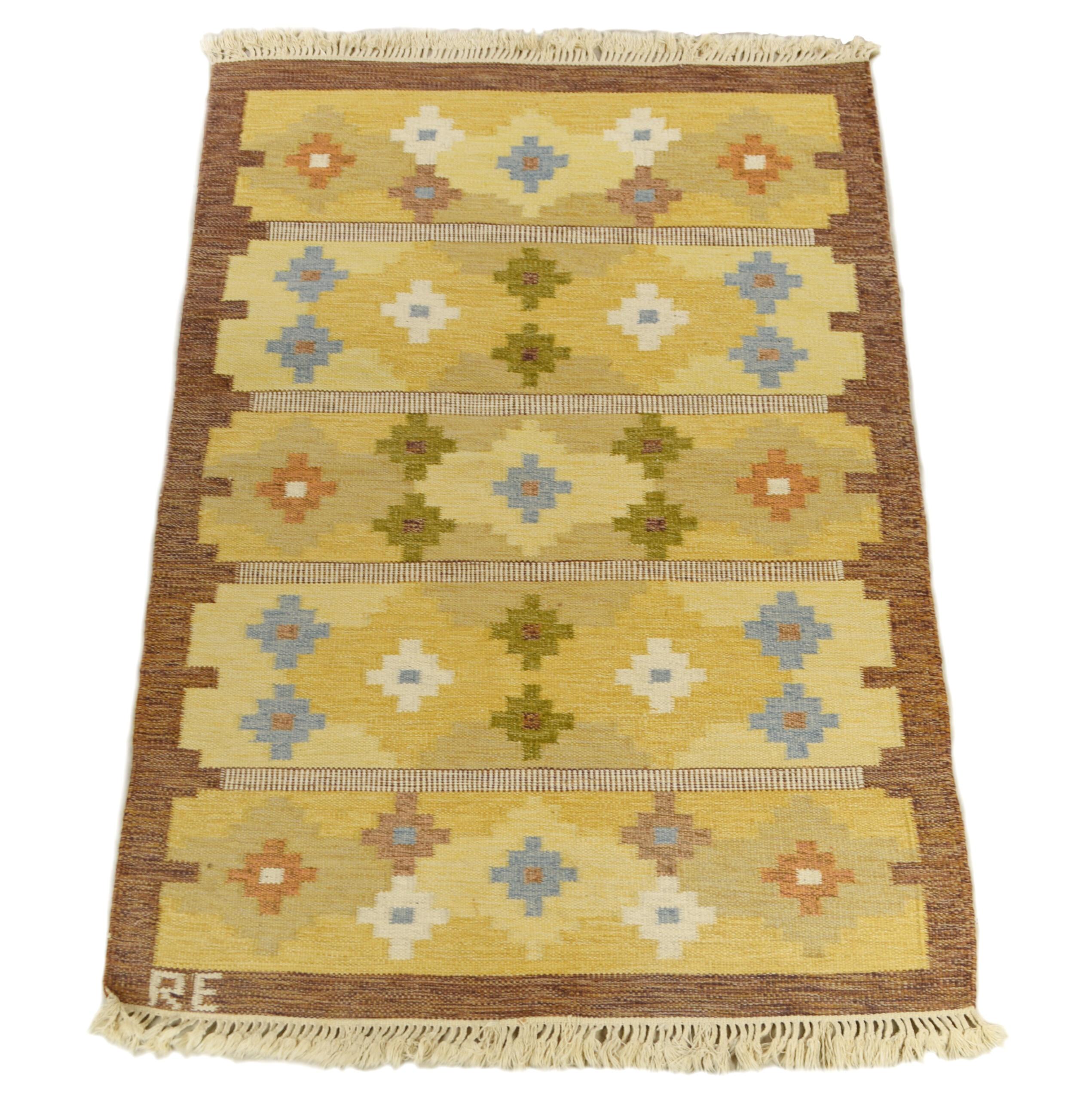 Mid-Century Modern Scandinavian Flat Weave Rug 