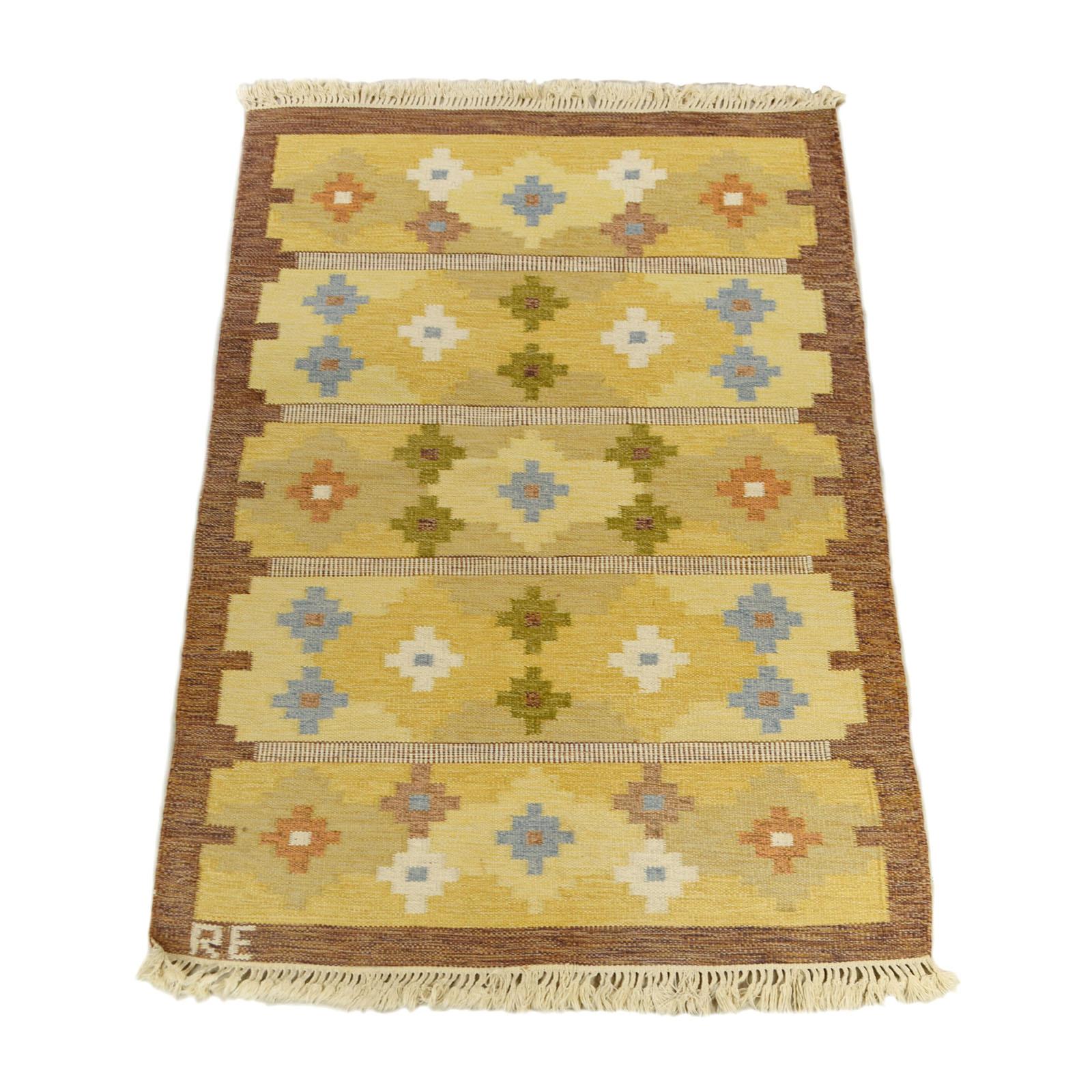 Swedish Scandinavian Flat Weave Rug 