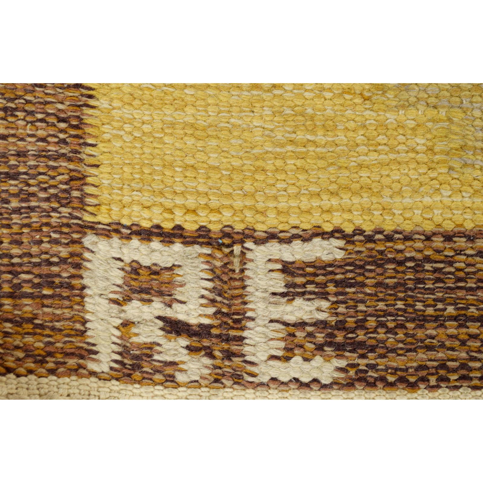 Hand-Woven Scandinavian Flat Weave Rug 