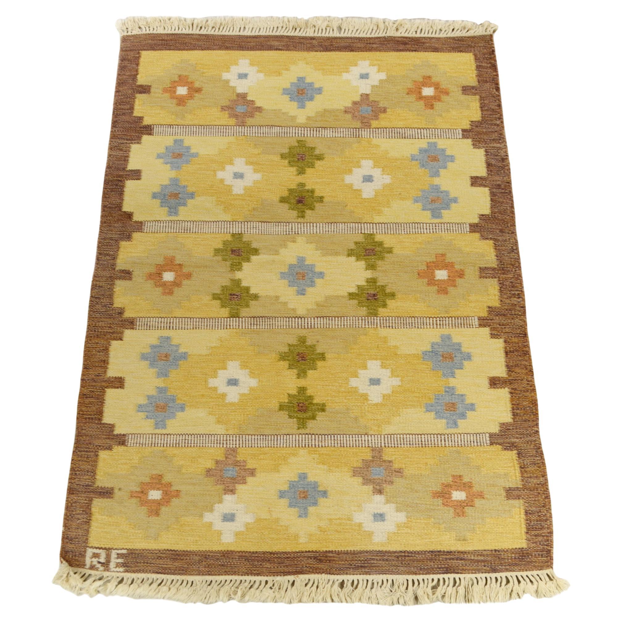 Tappeto scandinavo a trama piatta "RE" Signature in vendita