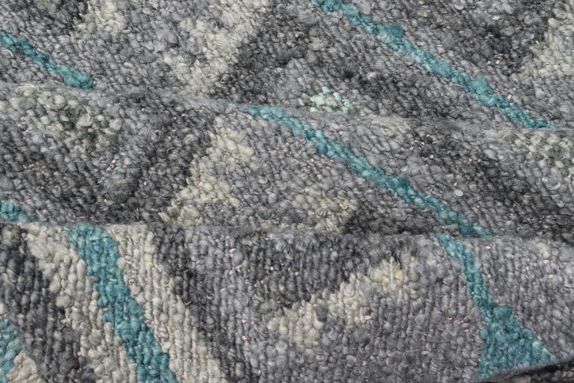 Scandinavian Flat Weave Rug with Geometric Patterns in Cool Grays 4'4 x 5'11 For Sale 1