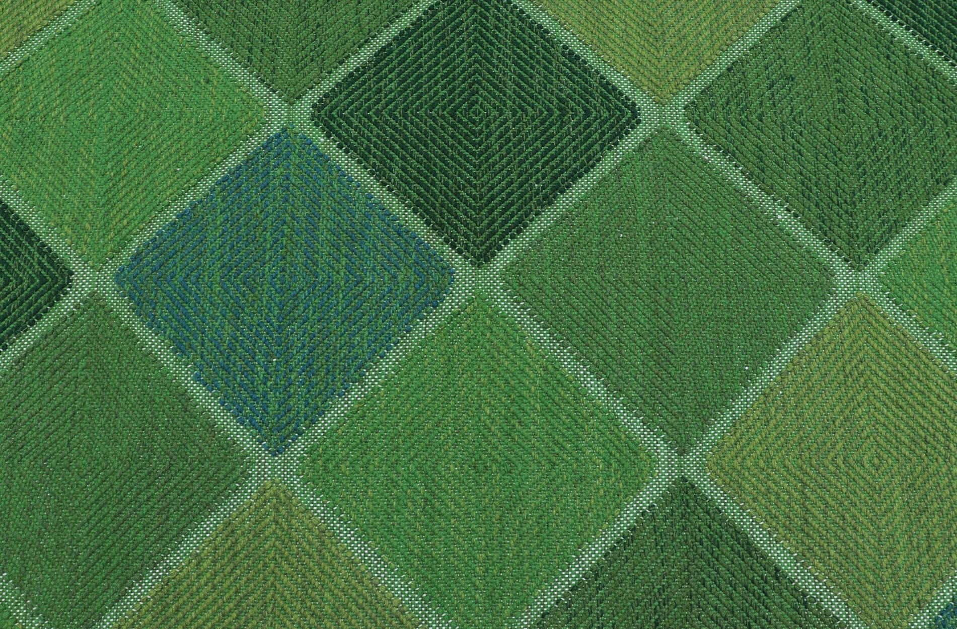 Skandinavischer Flachgewebe-Teppich mit geometrischen Mustern in üppigem Grün 4'0 x 6'2 (Indisch) im Angebot