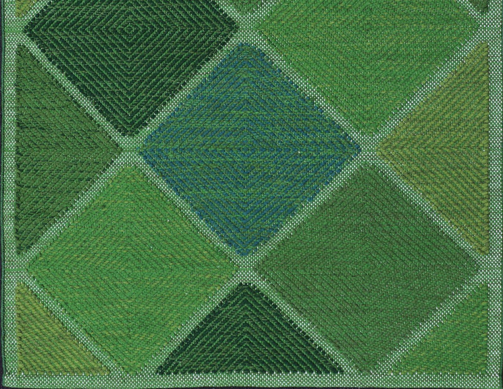 Skandinavischer Flachgewebe-Teppich mit geometrischen Mustern in üppigem Grün 4'0 x 6'2 (Wolle) im Angebot