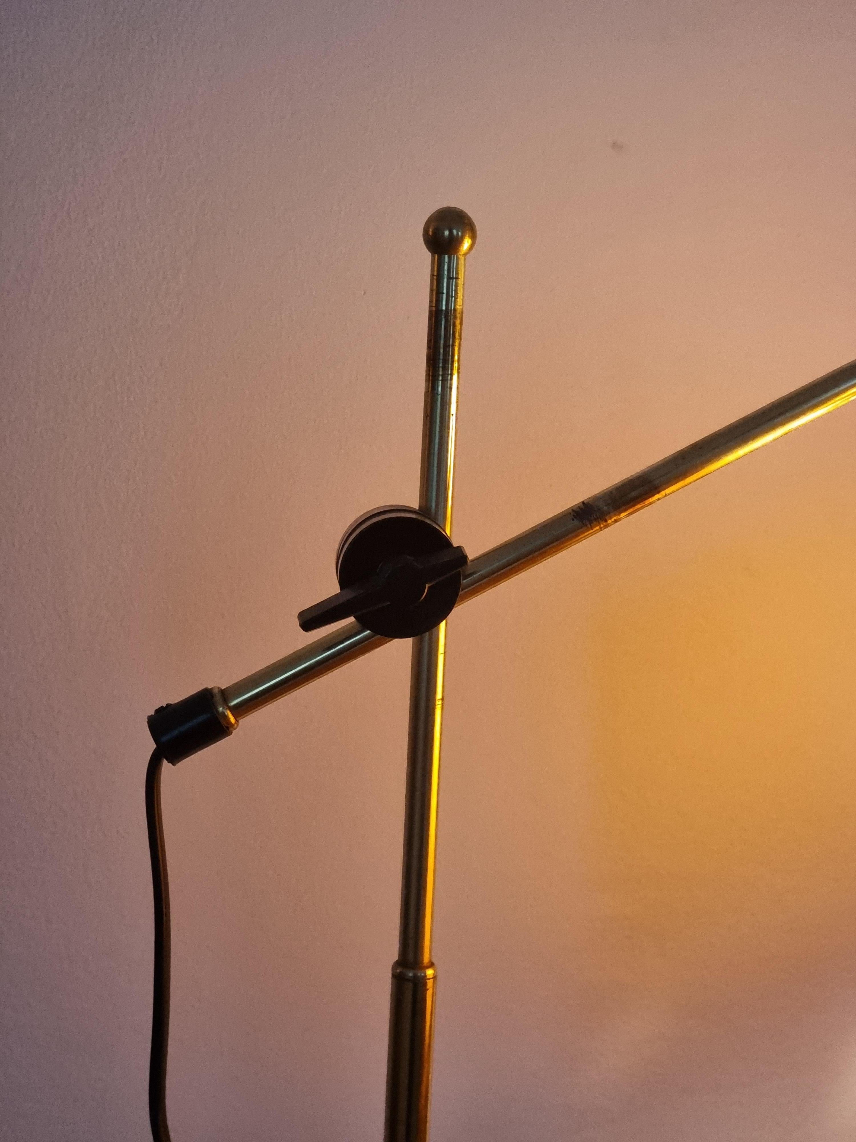 Scandinavian Floor Lamp, Brass with Cast Iron Base, Sweden, Mid-Century Modern 9