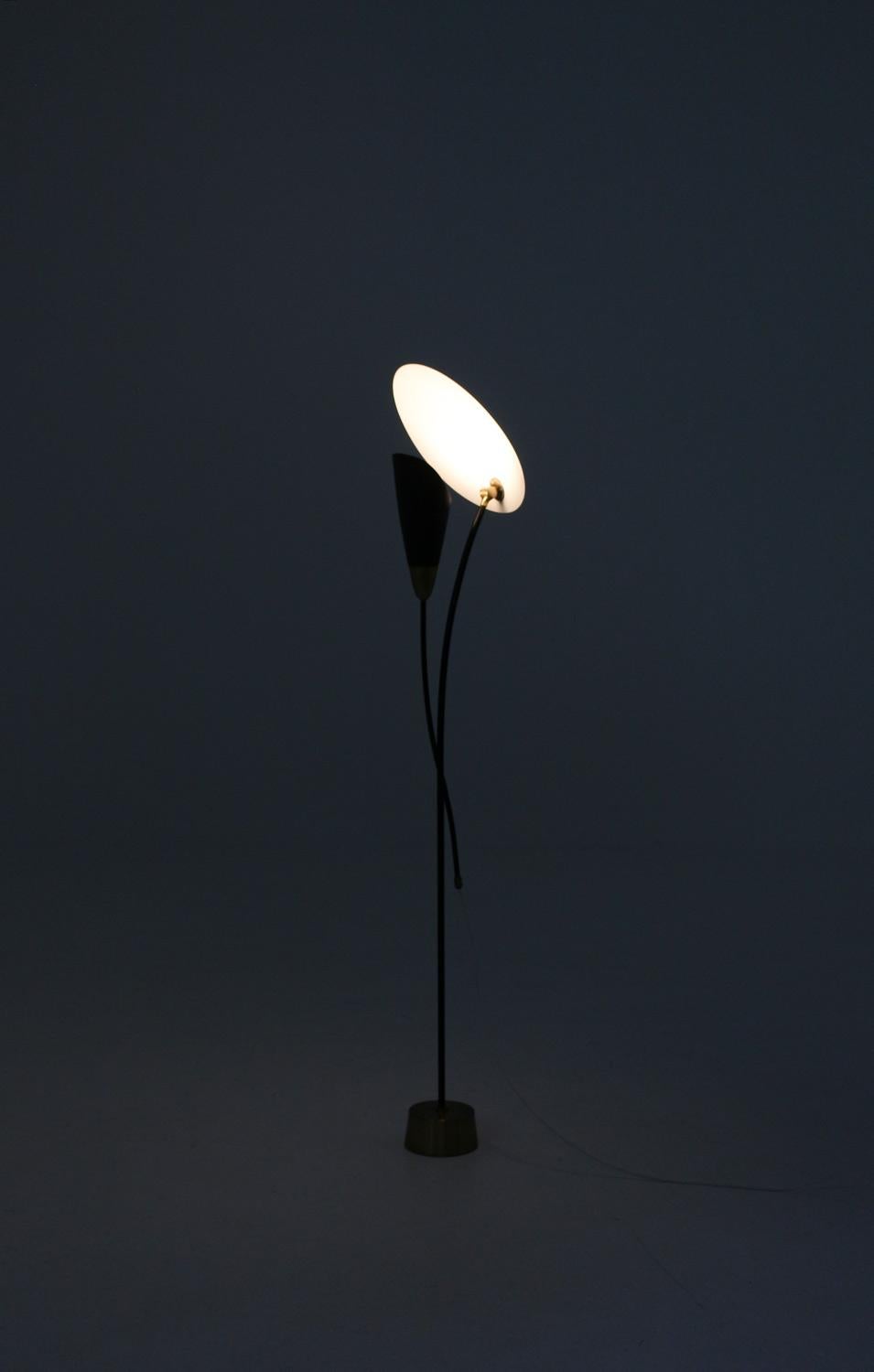 Scandinavian Floor Lamp in Metal and Brass by Einar Bäckström 2