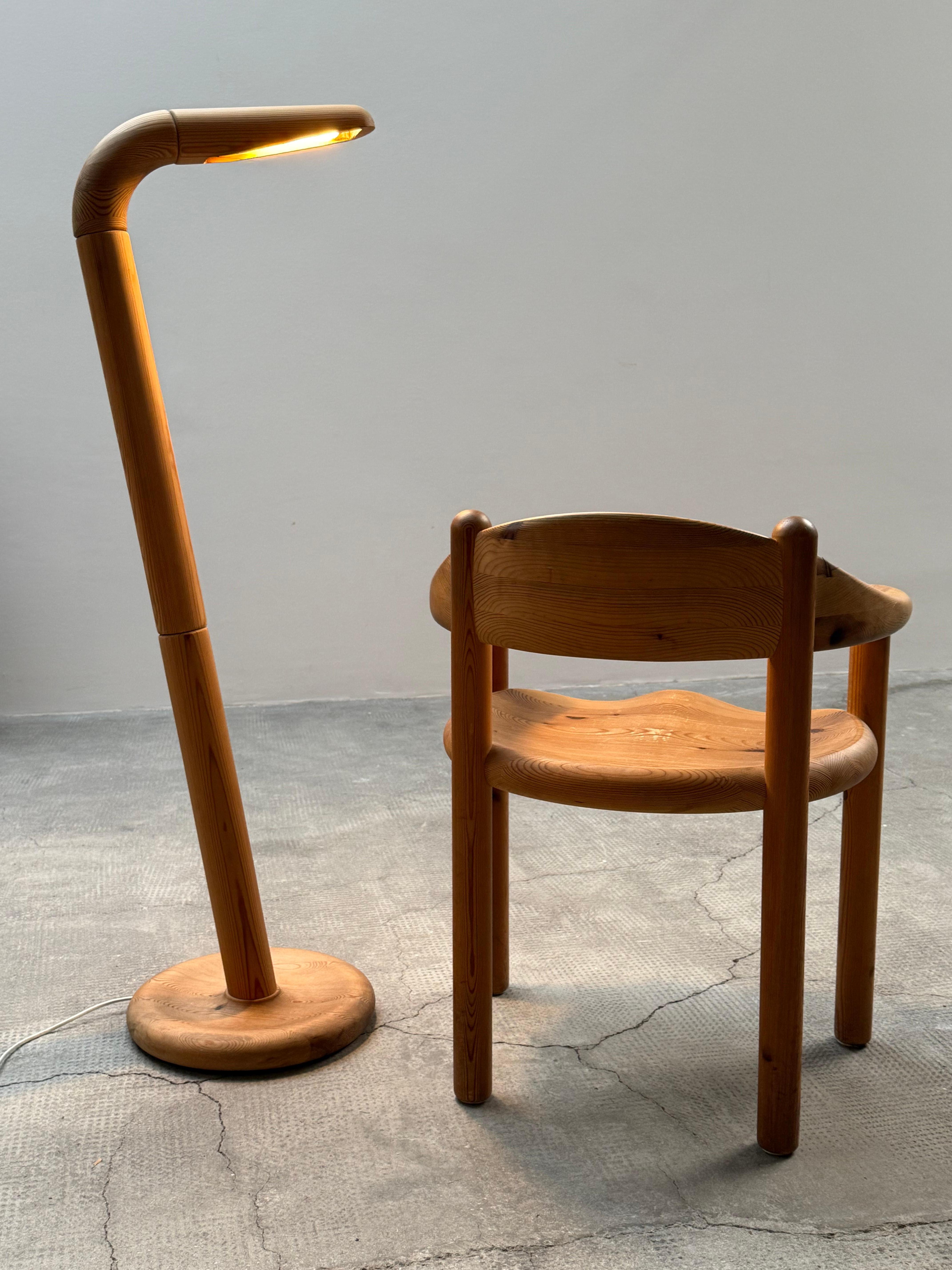 Scandinavian Modern SCANDINAVIAN FLOOR LAMP IN PINE WOOD IN THE STYLE OF RAINER DAUMILLER, 1970s For Sale