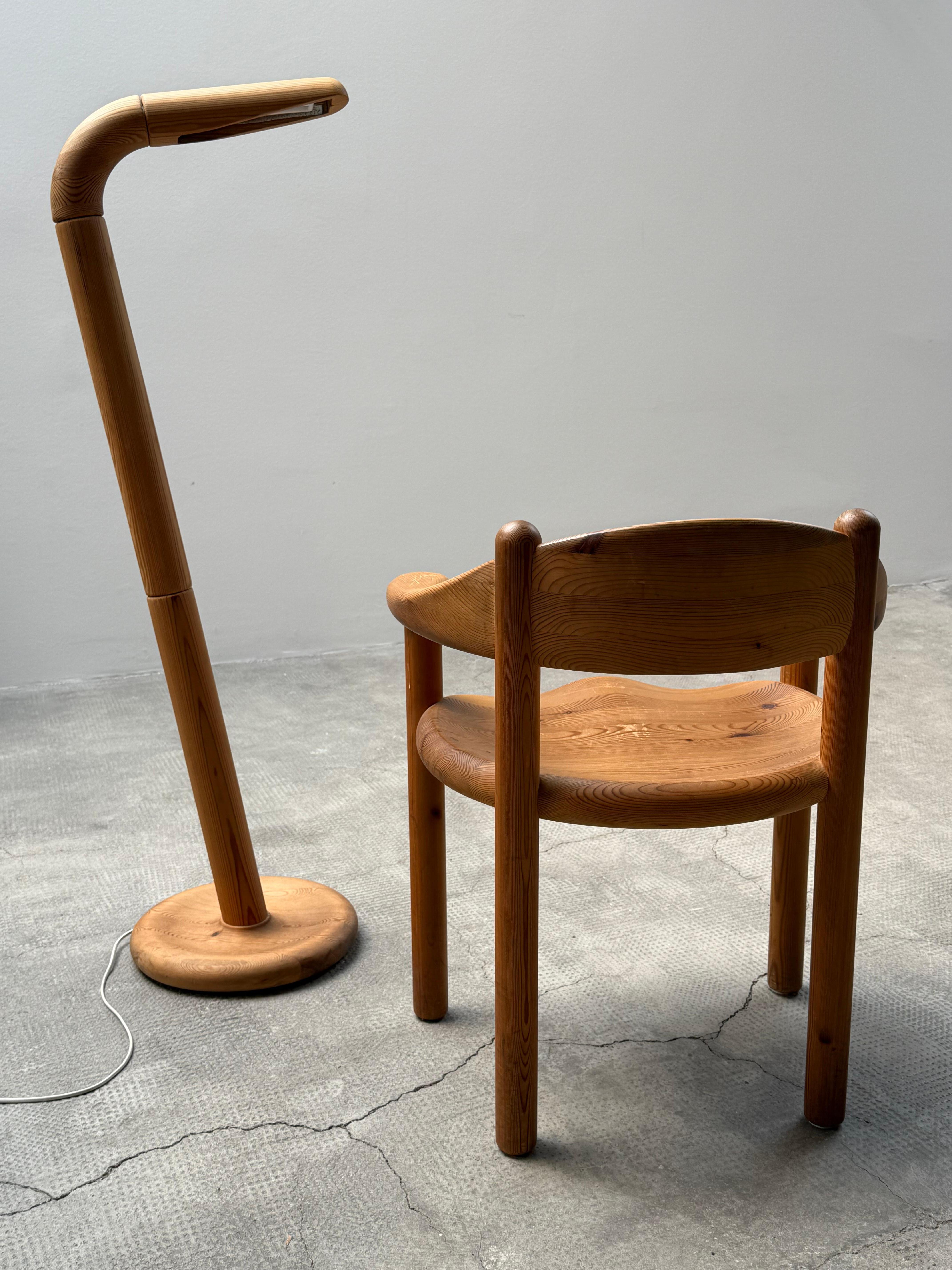 SCANDINAVIAN FLOOR LAMP SOLID PINE WOOD IN THE STYLE OF RAINER DAUMILLER 1970s For Sale 9