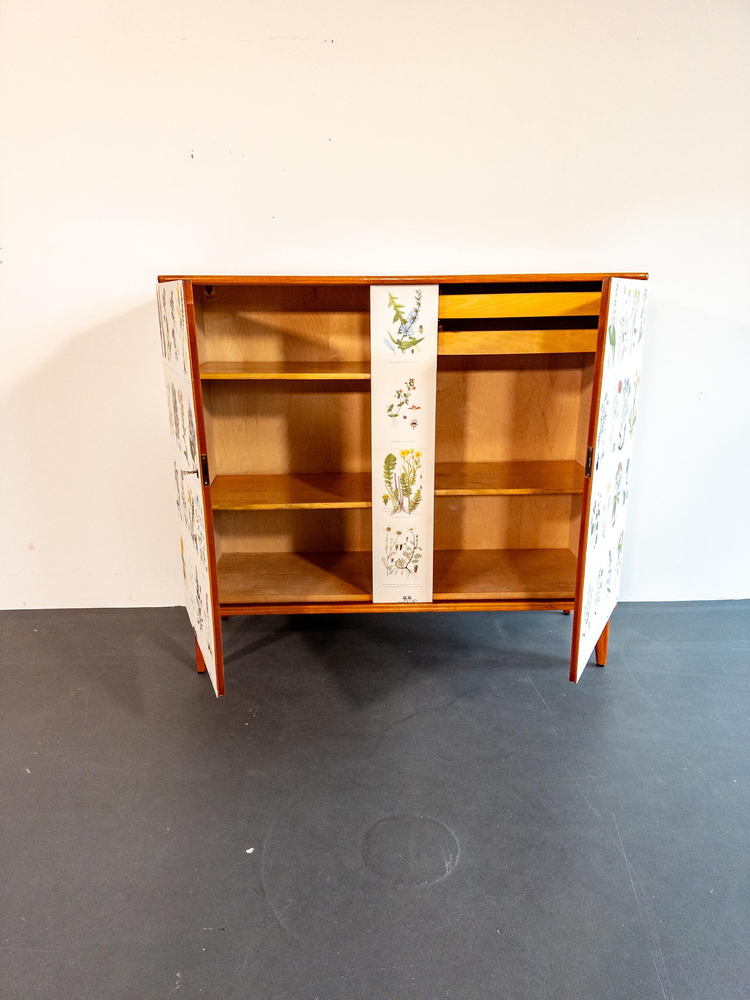 Scandinavian “Flora” Cabinet, Inspired by Josef Frank For Sale 3
