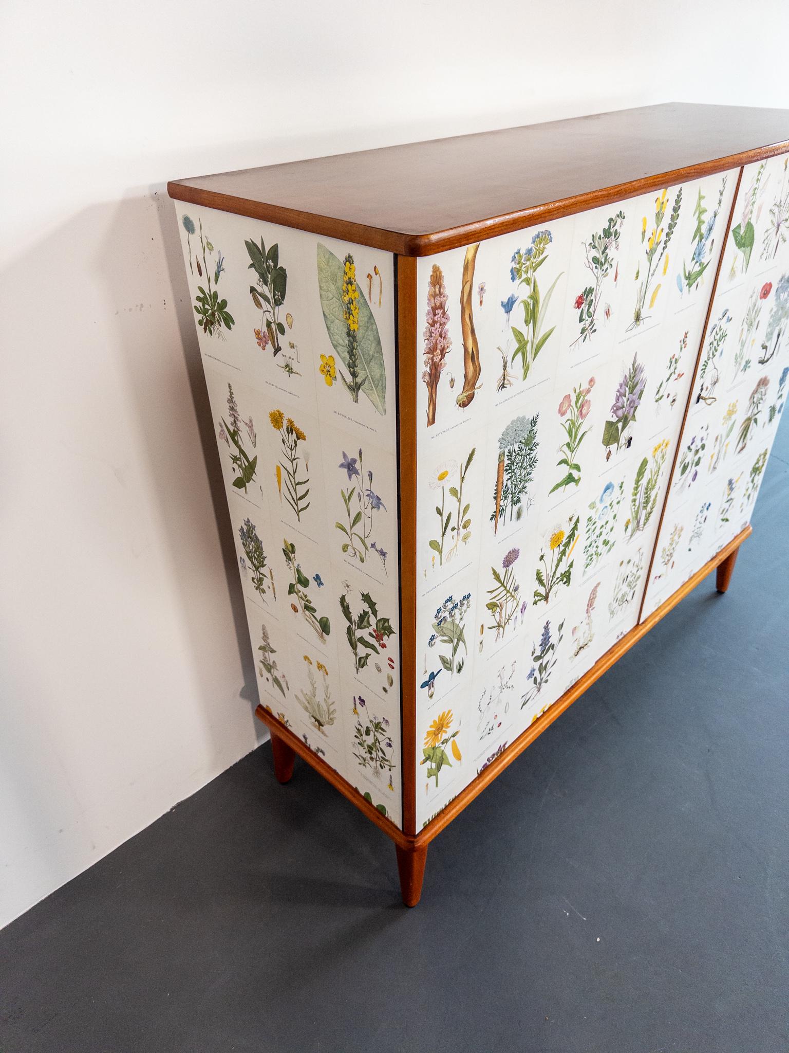 Scandinavian Modern Scandinavian “Flora” Cabinet, Inspired by Josef Frank For Sale