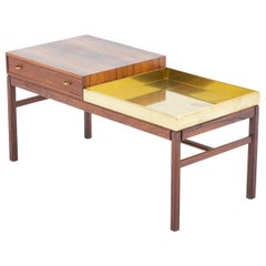 Scandinavian Flower Table "Casino" in Rosewood and Brass by Engström & Myrstrand