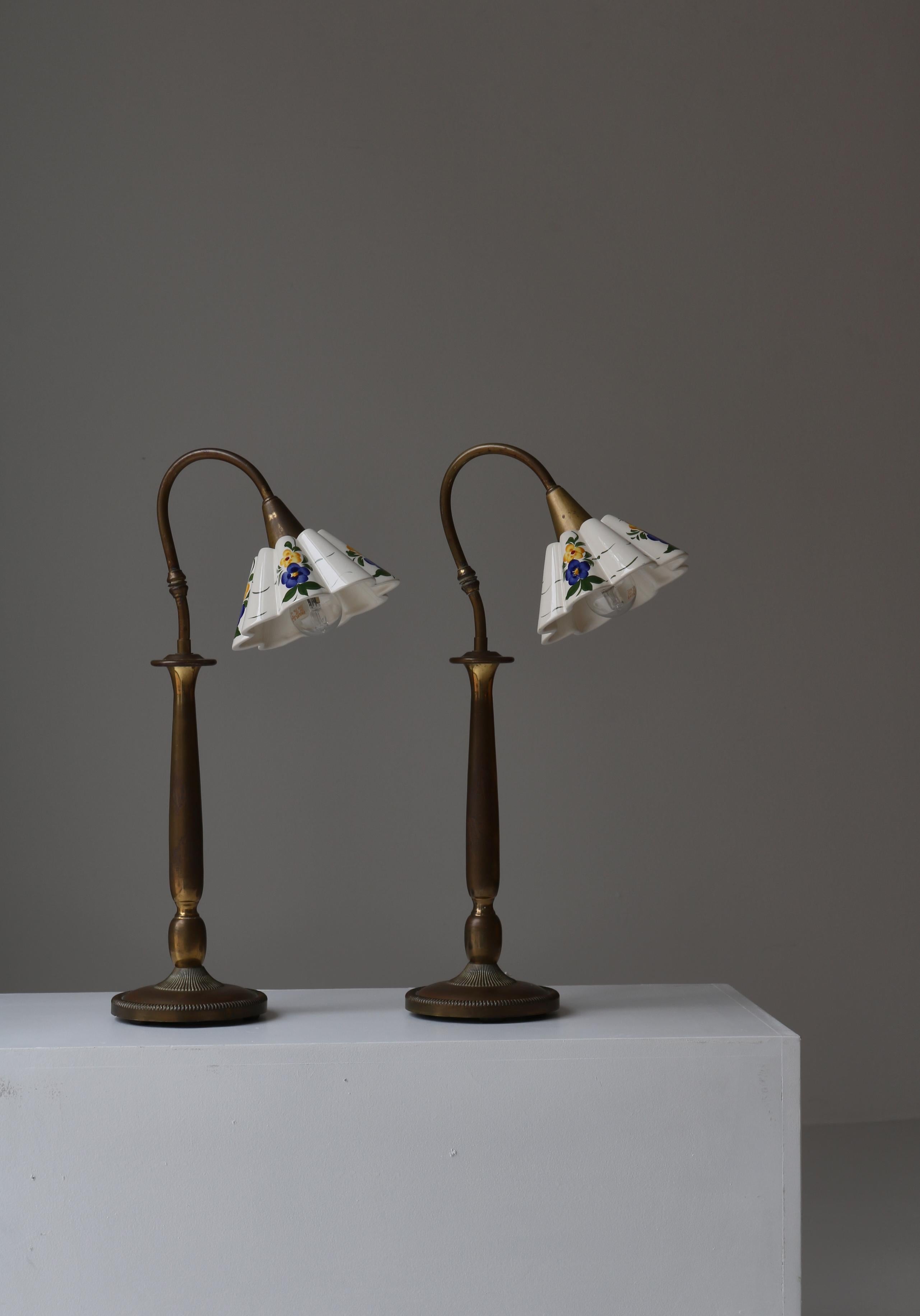 Paire de charmantes lampes de table des années 1960 attribuées à Svend Mejlstrøm et fabriquées par 