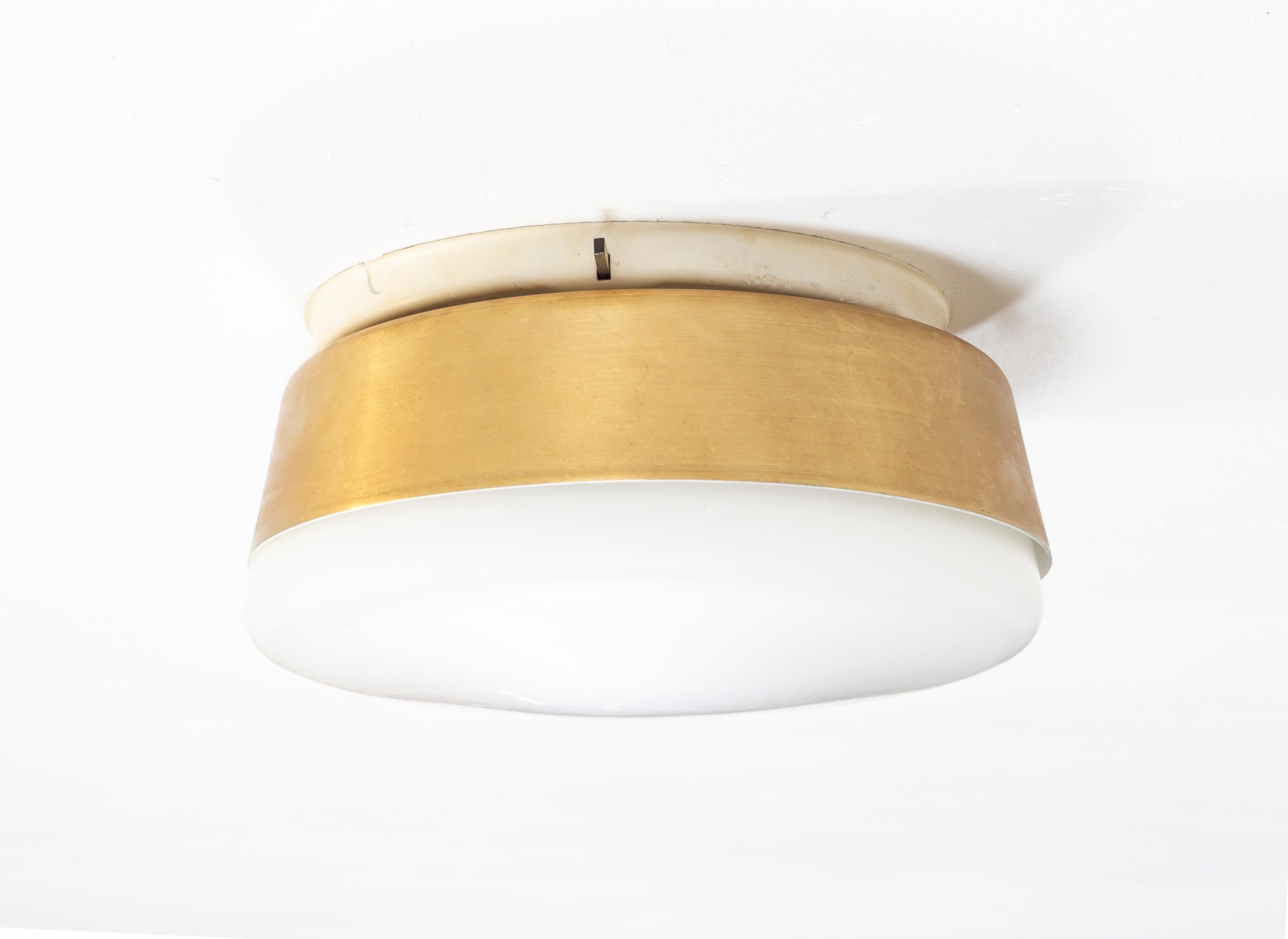 Mid-Century Modern Scandinavian Flushmount Ceiling Lamp, 1950s For Sale