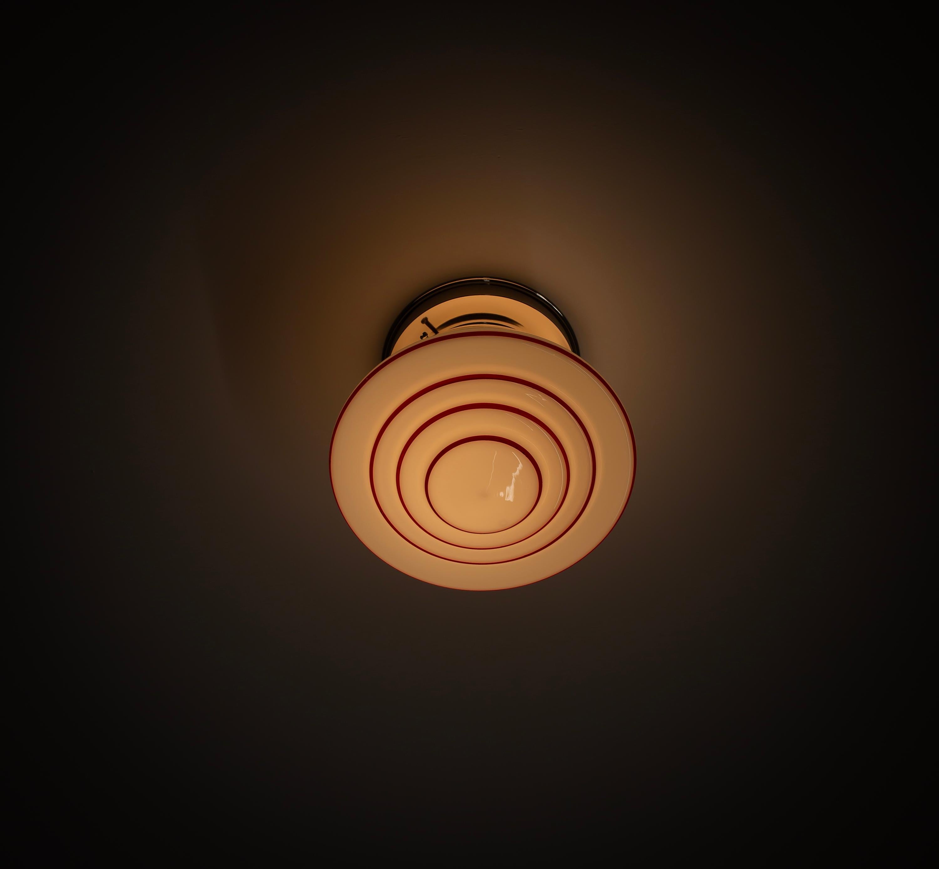 Plafón escandinavo empotrable, años 1930, preparado para UL en venta 3